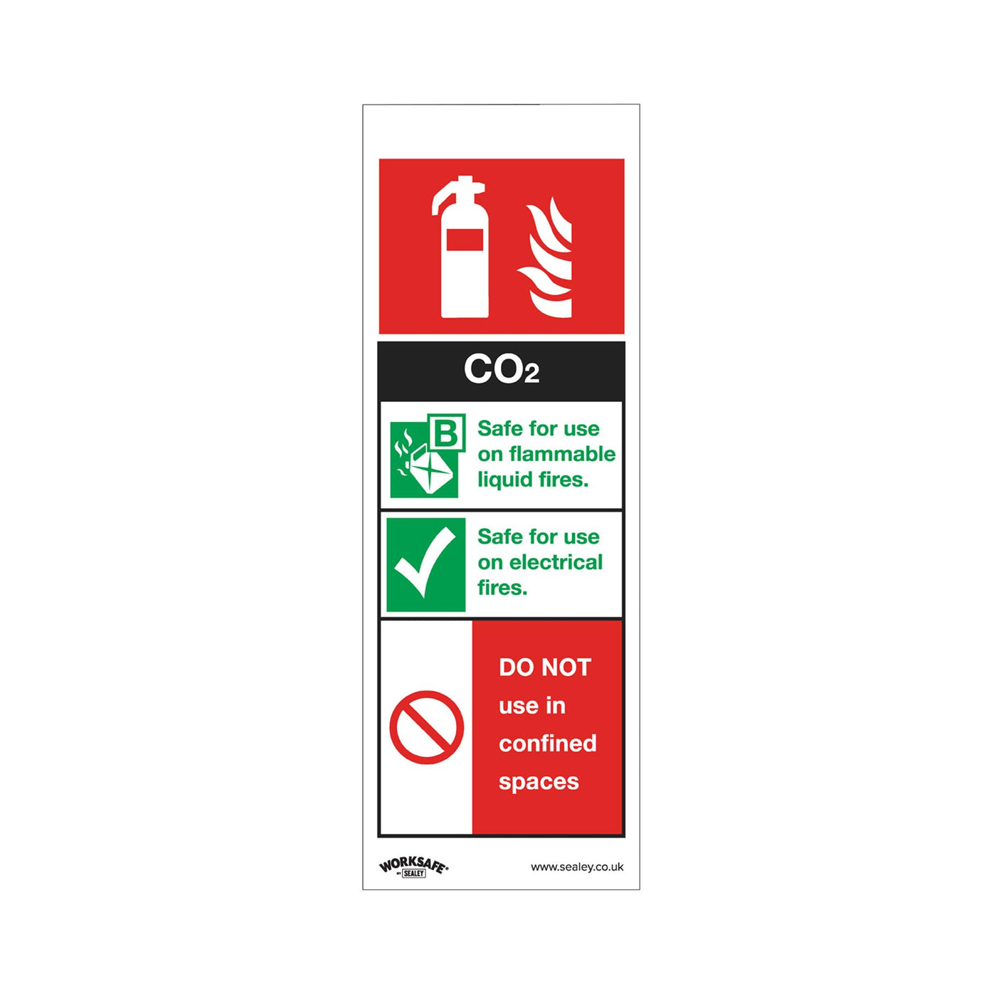 Safe Conditions Safety Sign - CO2 Fire Extinguisher - Self-Adhesive Vinyl