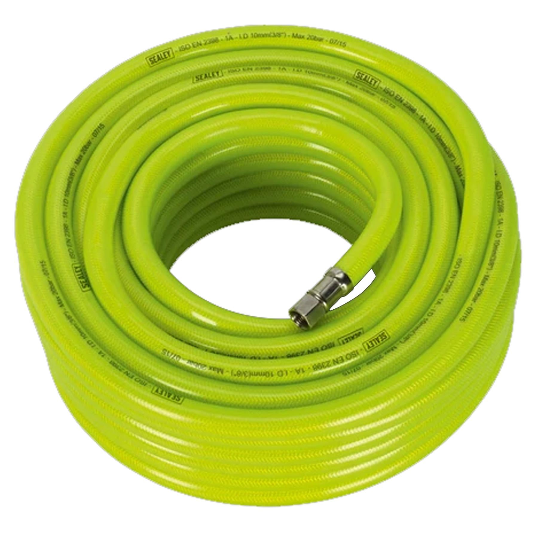 Sealey Air Hose High-Visibility 20m x 10mm with 1/4"BSP Unions