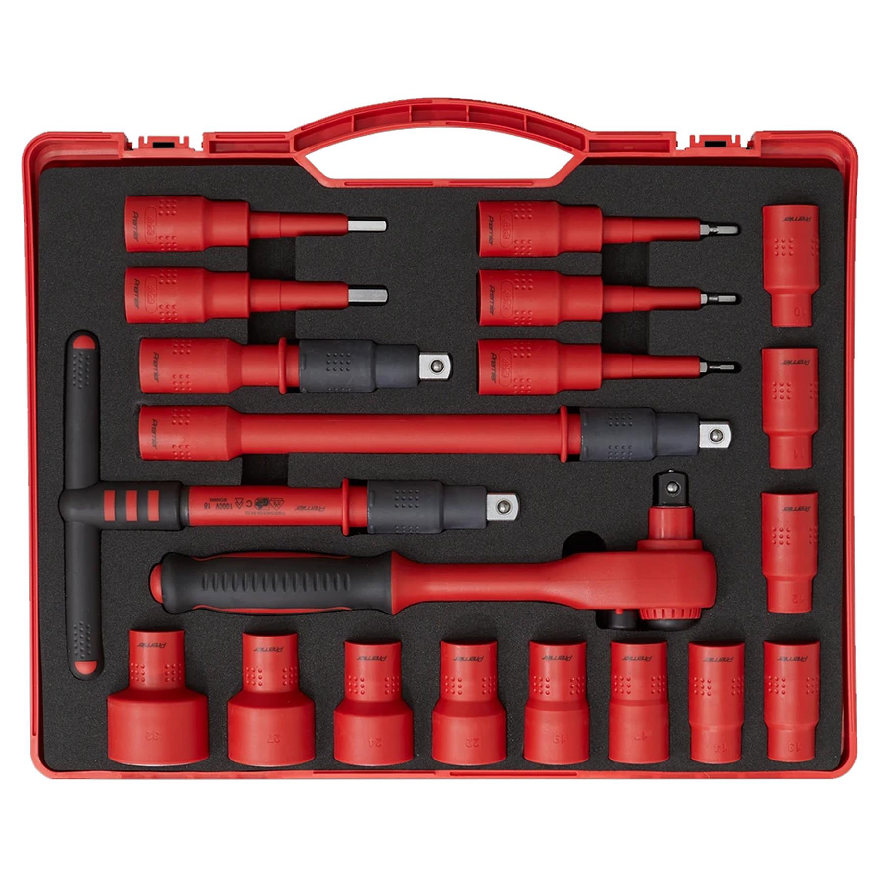 Sealey Insulated Socket Set 20pc 1/2"Sq Dr WallDrive VDE App.