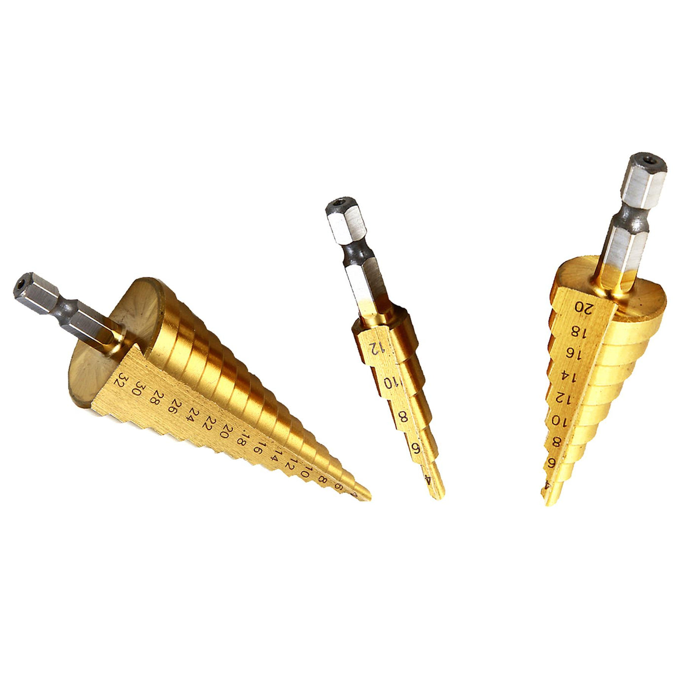 3PC HSS Step Cone Drill Titanium