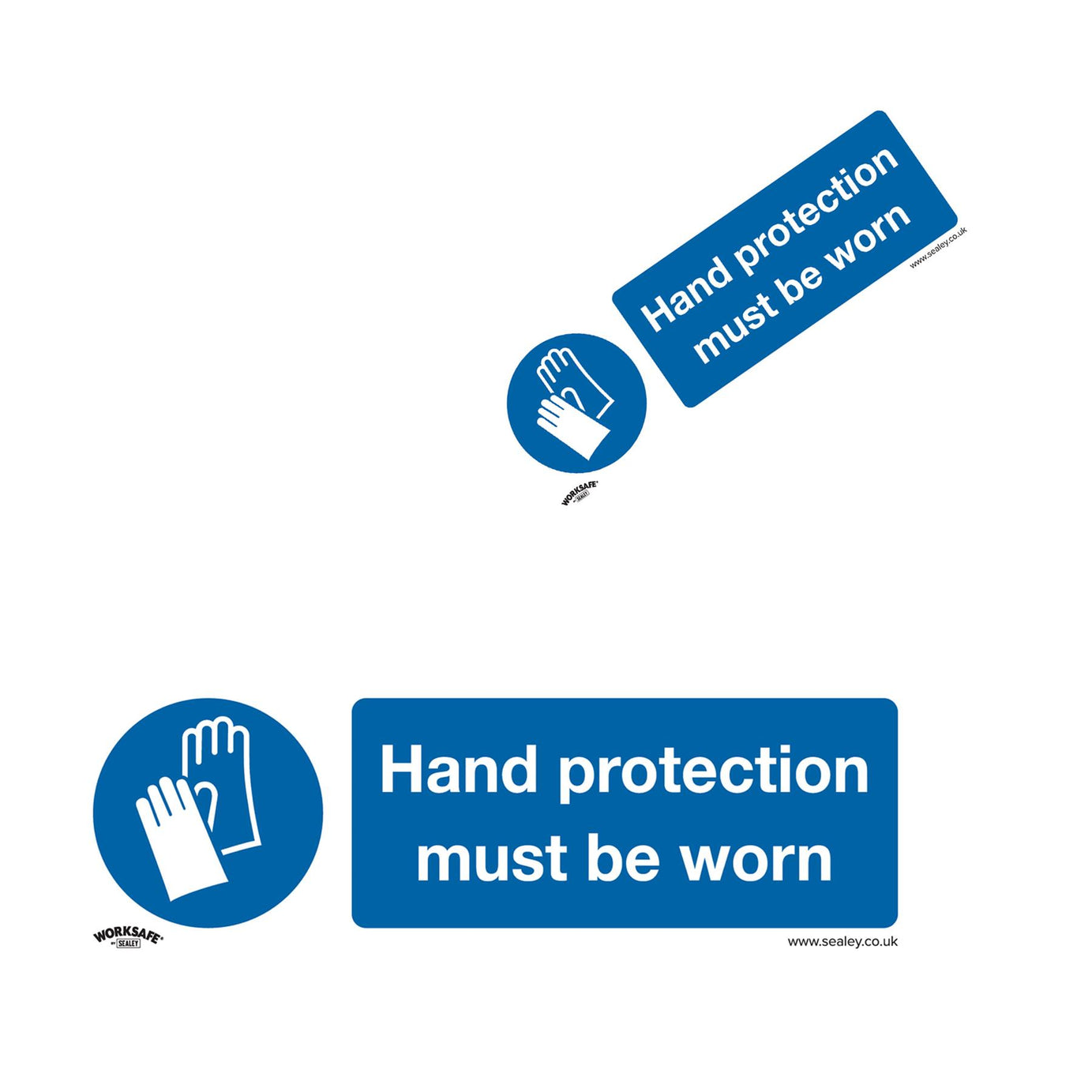 Mandatory Safety Sign - Hand Protection Must Be Worn - Self-Adhesive Vinyl