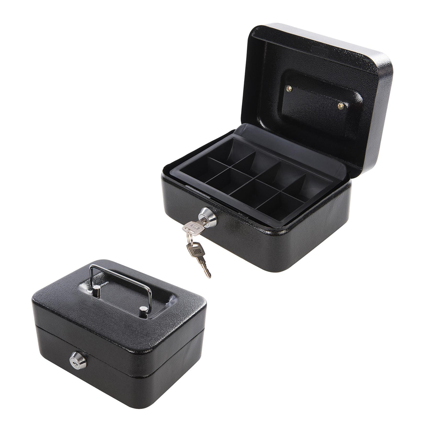 Metal Cash & Valuables Box Keyed 165 x 128 x 80mm Powder Coated Finish