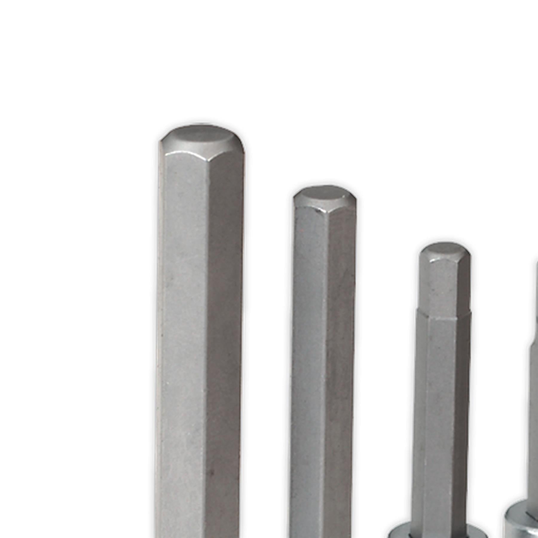 Sealey Hex Socket Bit Set with Rail 6pc 3/8"Sq Drive Metric