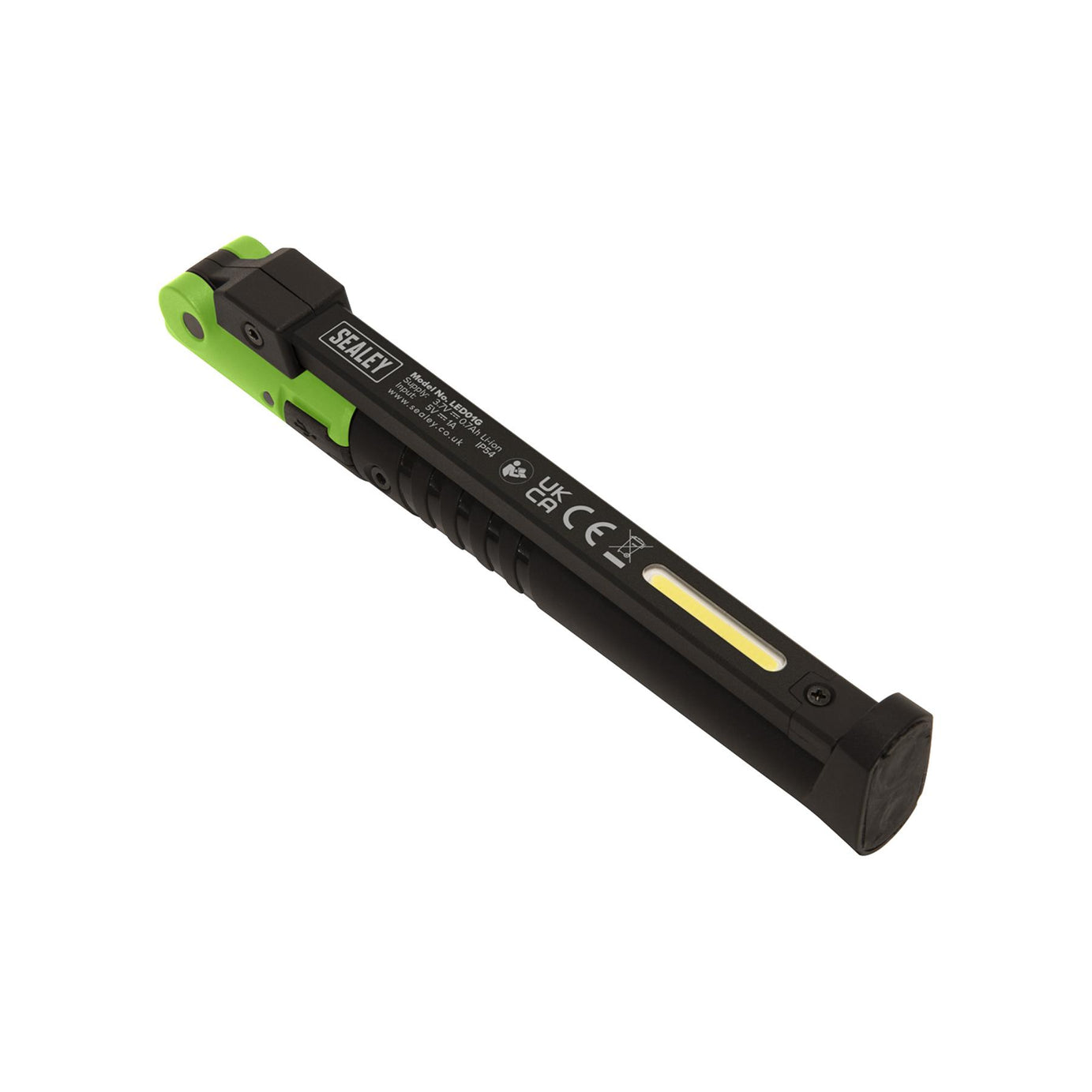 Sealey R/Charge Slim Folding Pocket Light 2 COB & 1 SMD LED - Green