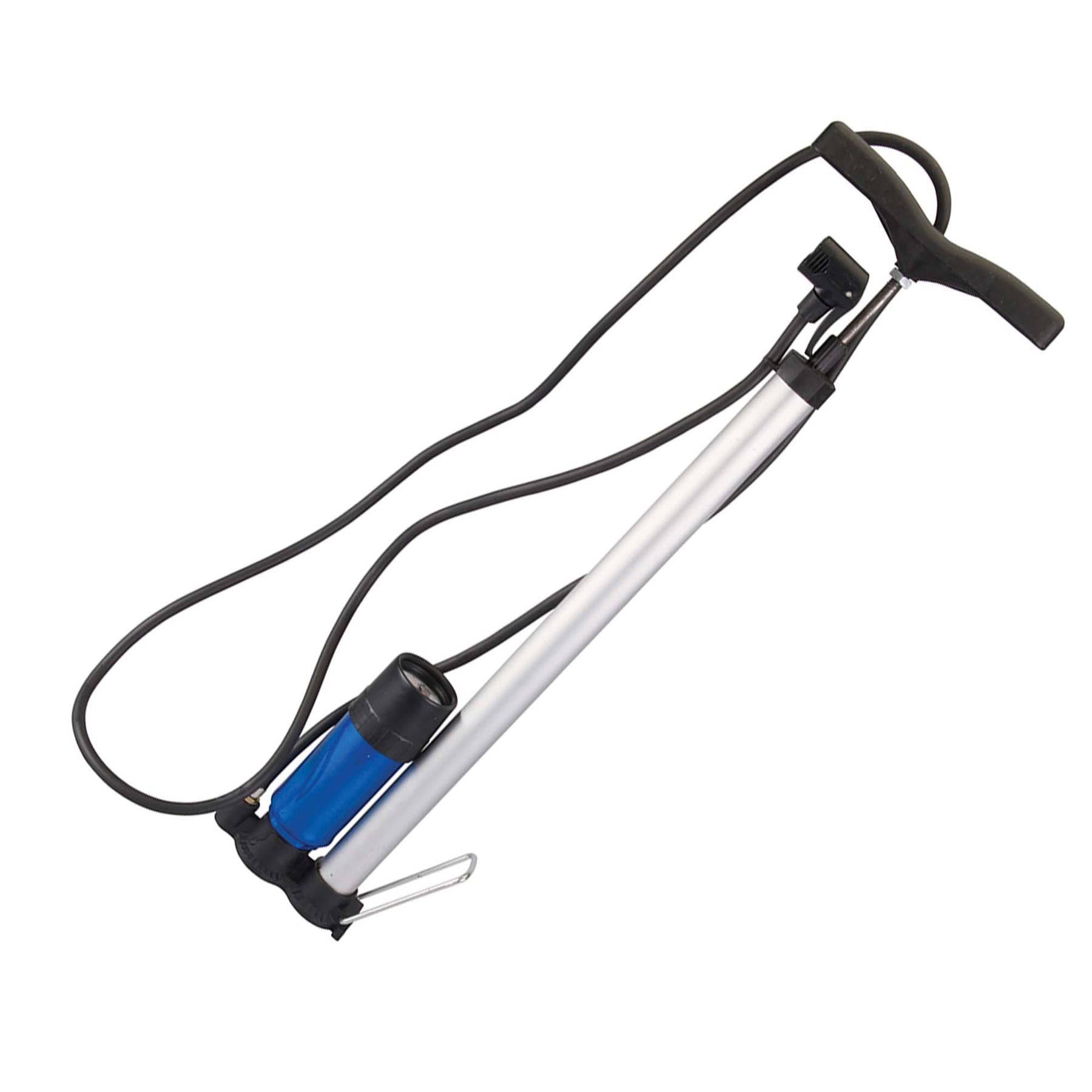 BICYCLE TRACK TYRE PUMP PRESTA SCHRADER WITH PRESSURE GAUGE