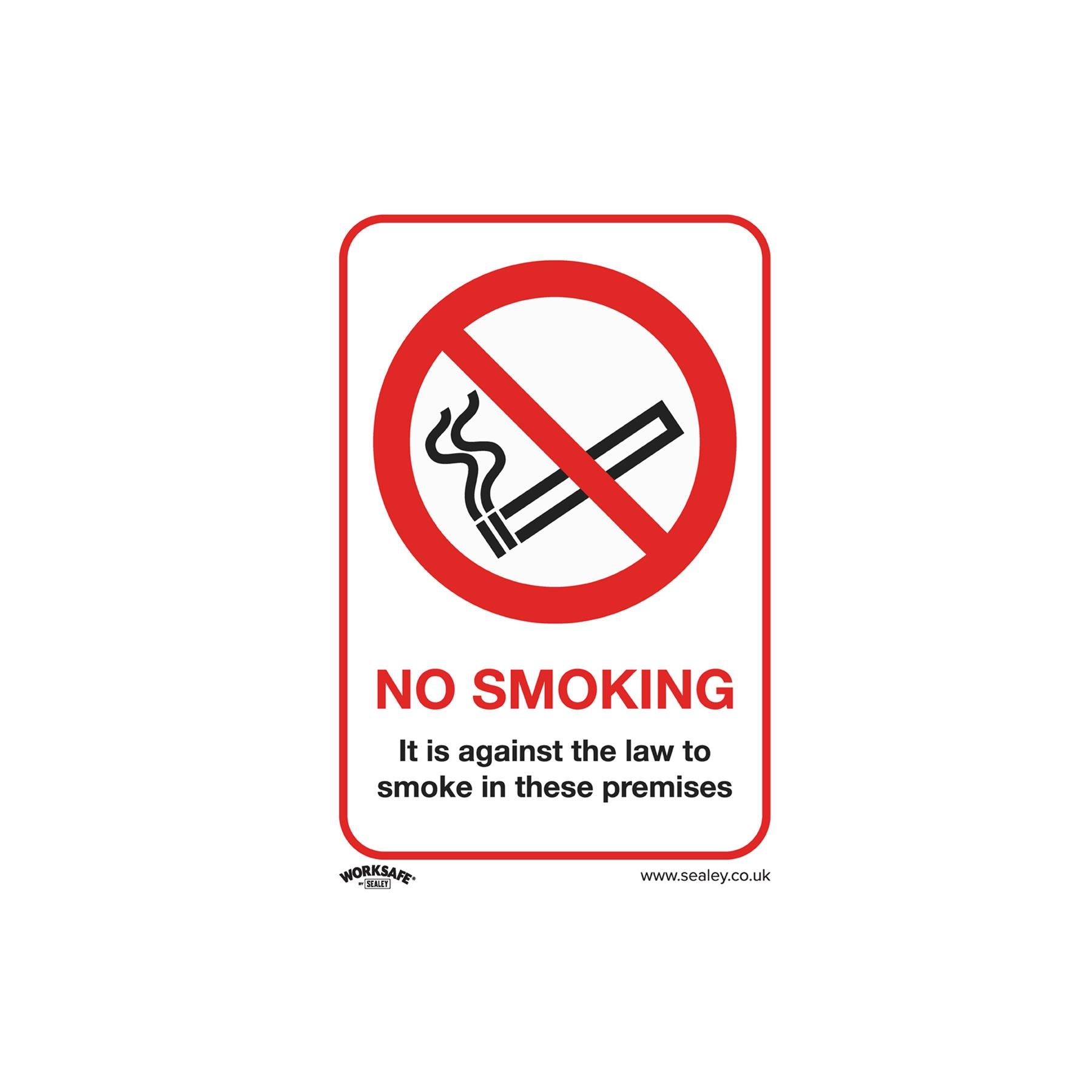 Prohibition Safety Sign - No Smoking (On Premises) - Self-Adhesive Vinyl