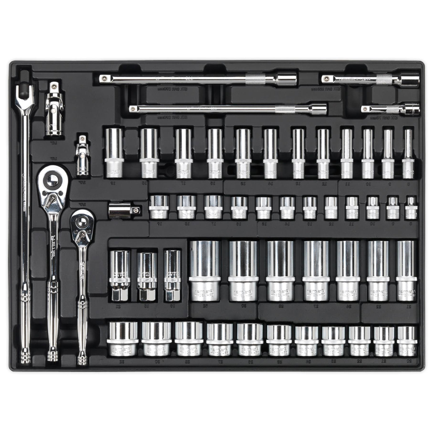 Sealey Tool Tray with Socket Set 55pc 3/8" & 1/2"Sq Drive