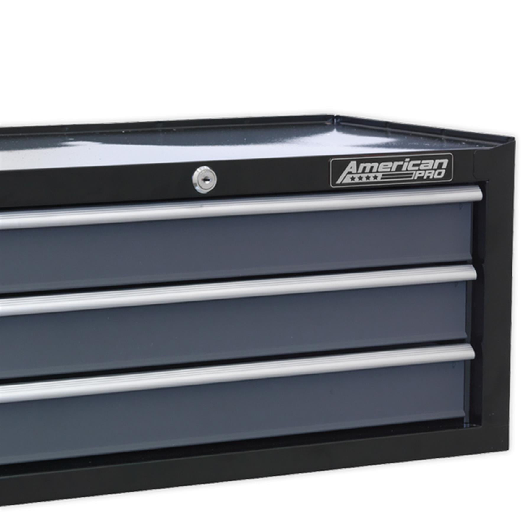 Sealey Mid-Box 3 Drawer with Ball Bearing Slides - Black/Grey