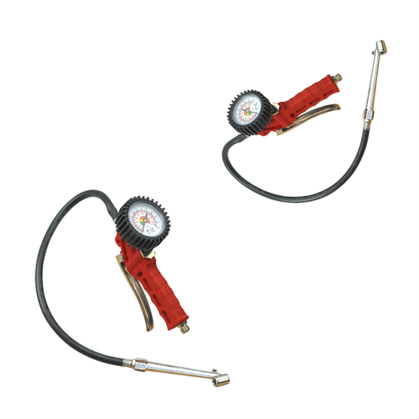 Sealey Tyre Inflator with Twin Push-On Connector