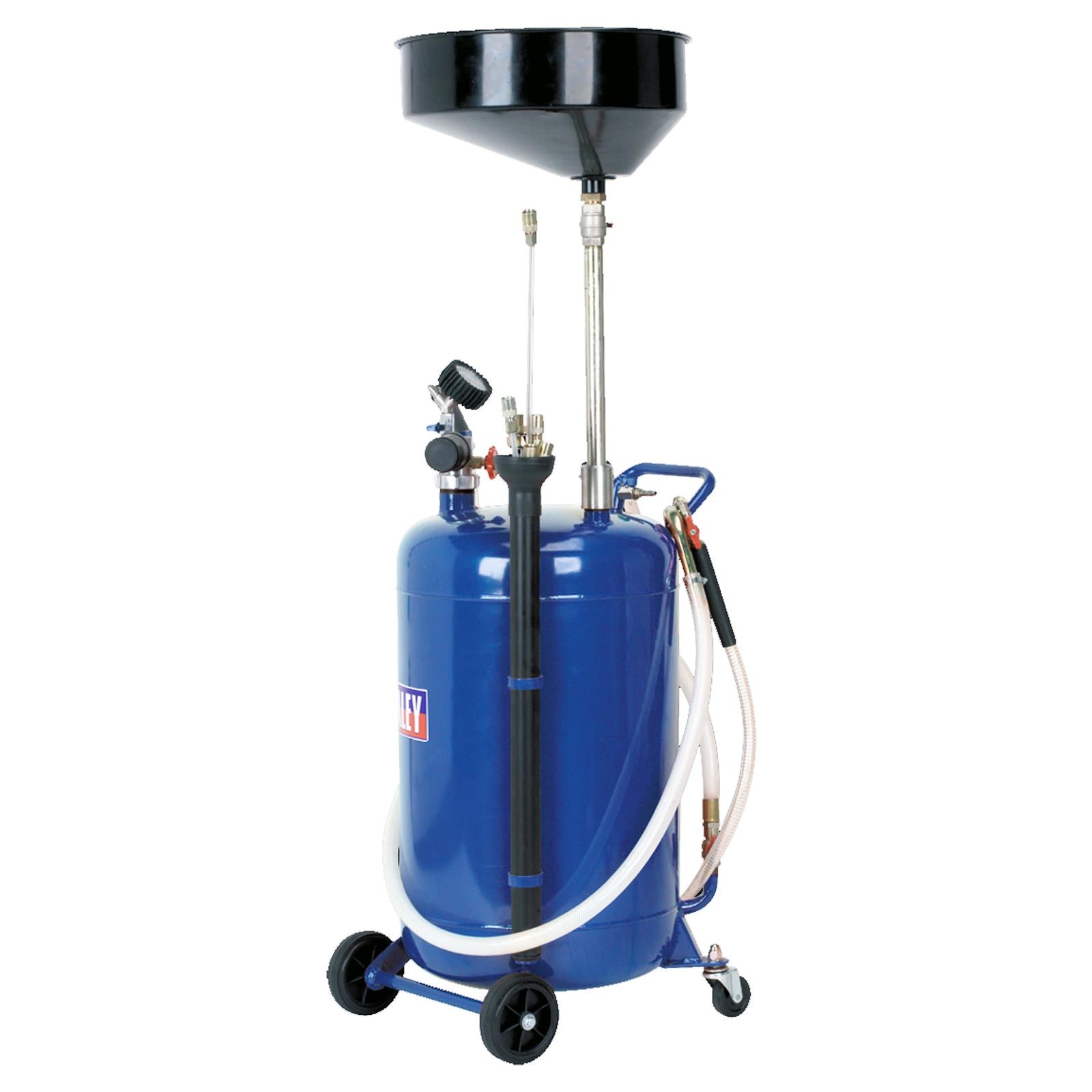 Sealey Mobile Oil Drainer with Probes 90L Air Discharge