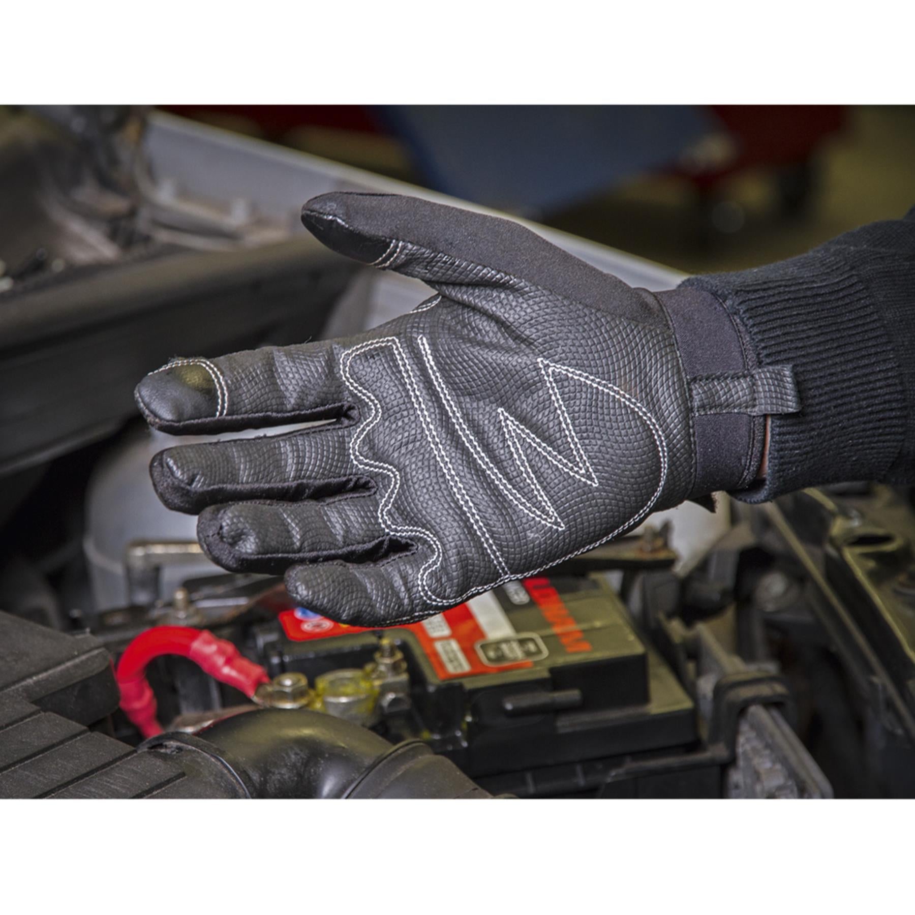Sealey Mechanic's Gloves Light Palm Tactouch - Large