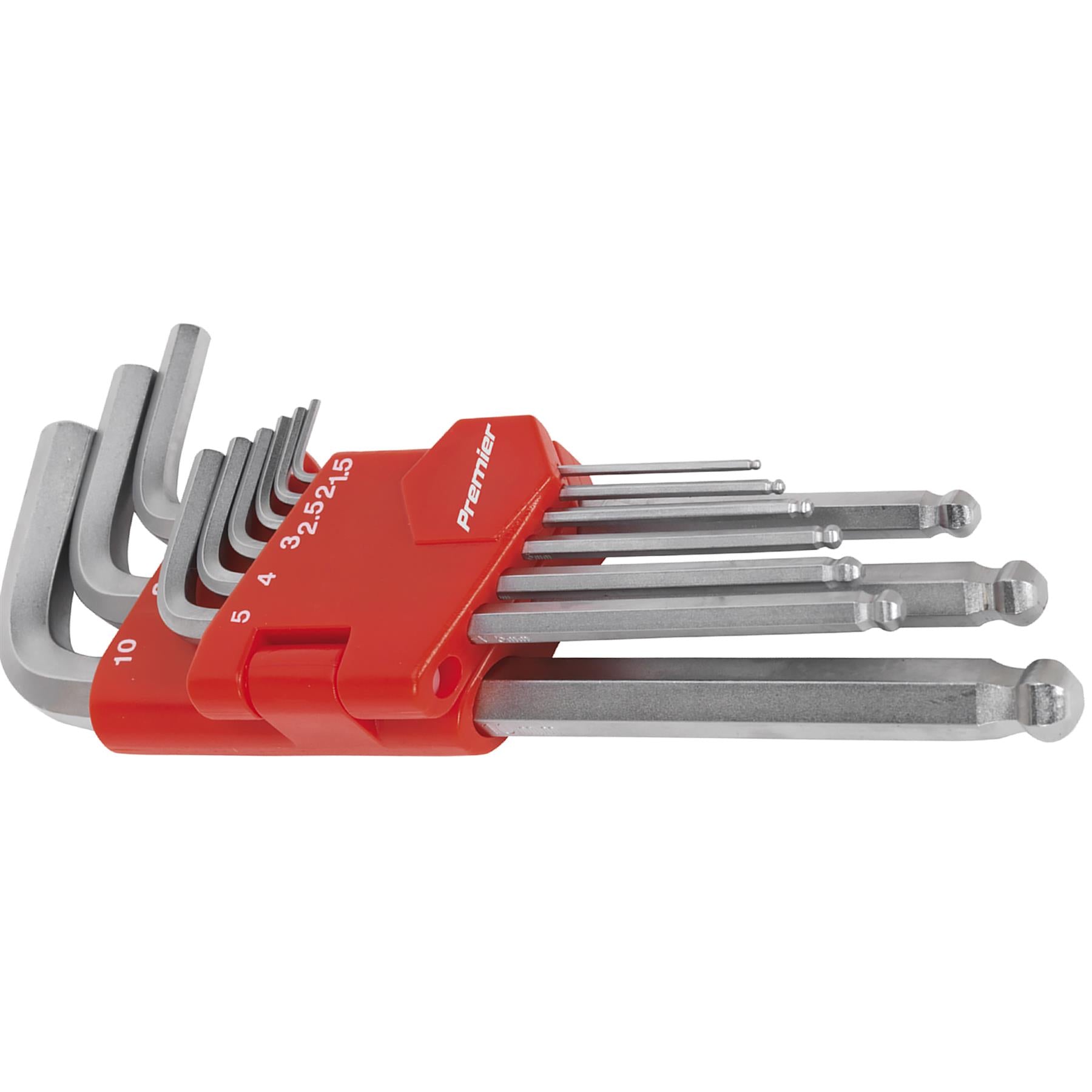 Sealey Ball-End Hex Key Set 9pc Long Metric