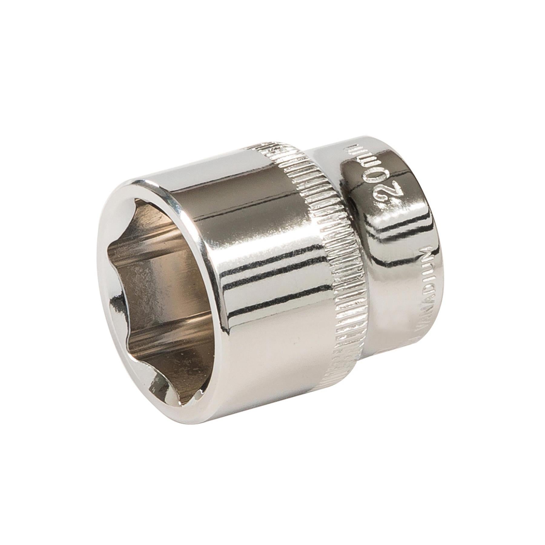 Socket 3/8" Drive Metric Hex Square 20mm Individual Hex Polished Crv Tool