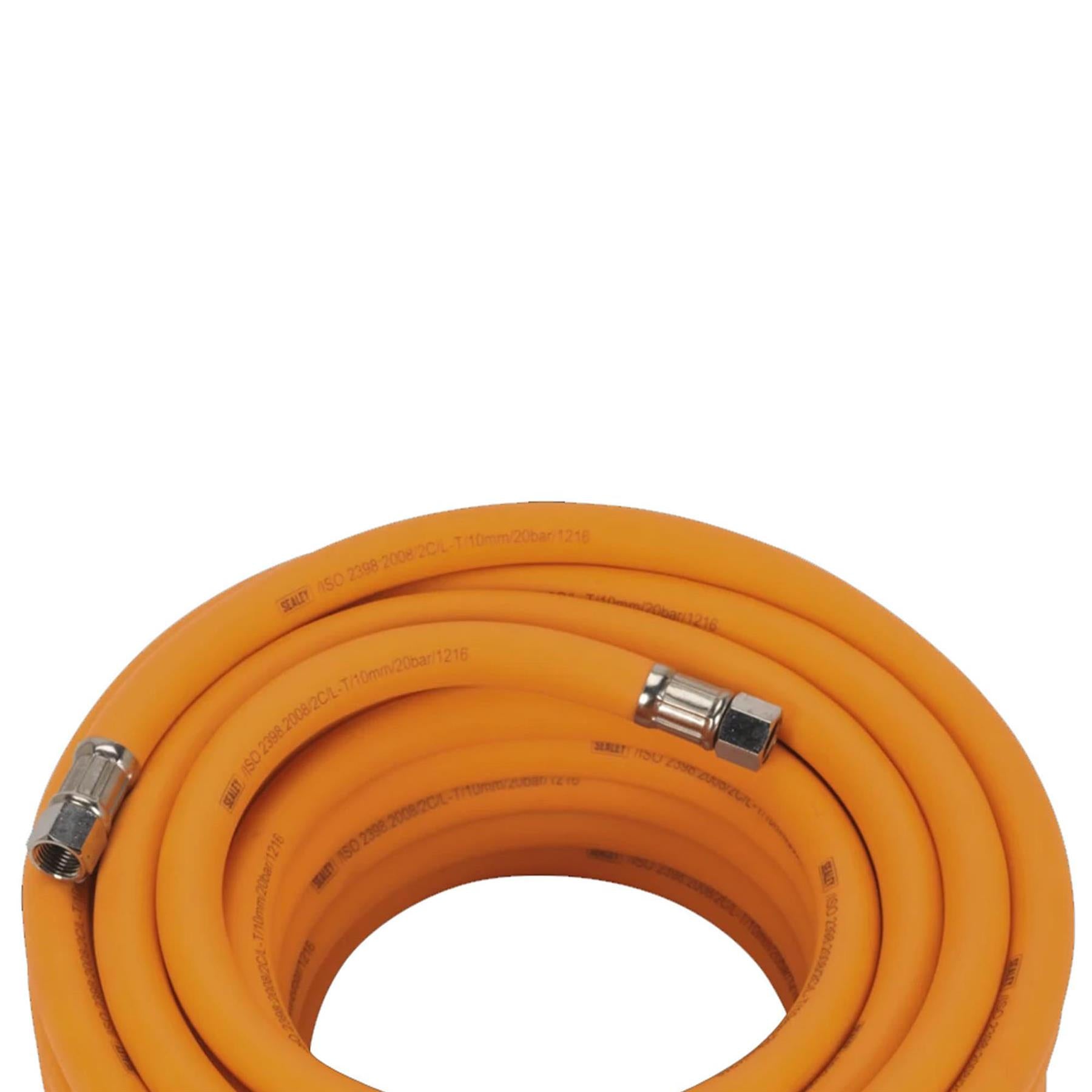 Sealey Air Hose 15m x �10mm Hybrid High-Visibility 1/4"BSP Unions