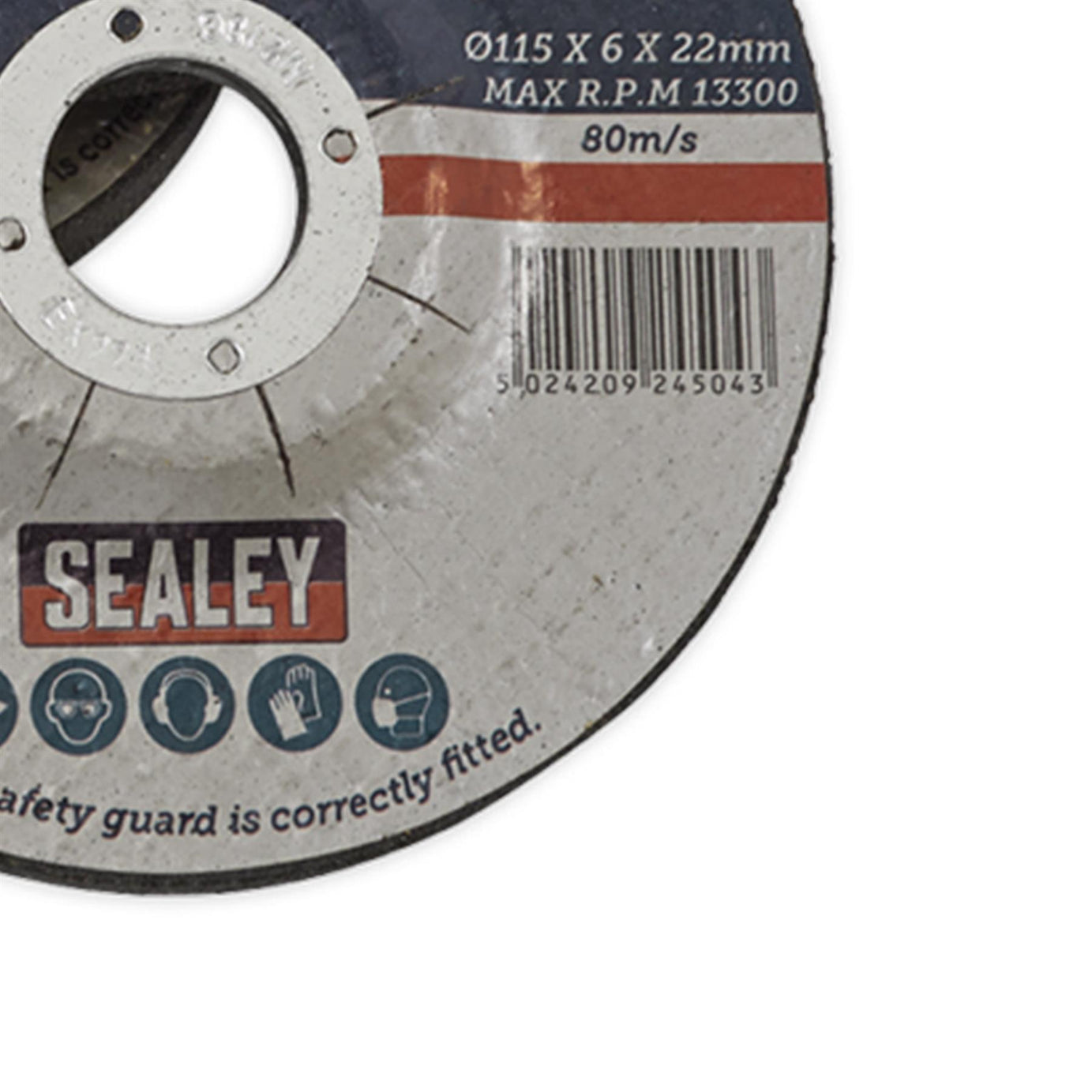 Sealey Grinding Disc 115 x 6mm 22mm Bore - Pack of 5