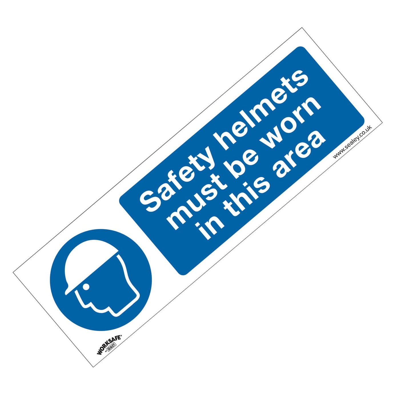Mandatory Safety Sign - Safety Helmets Must Be Worn In This Area - Rigid Plastic