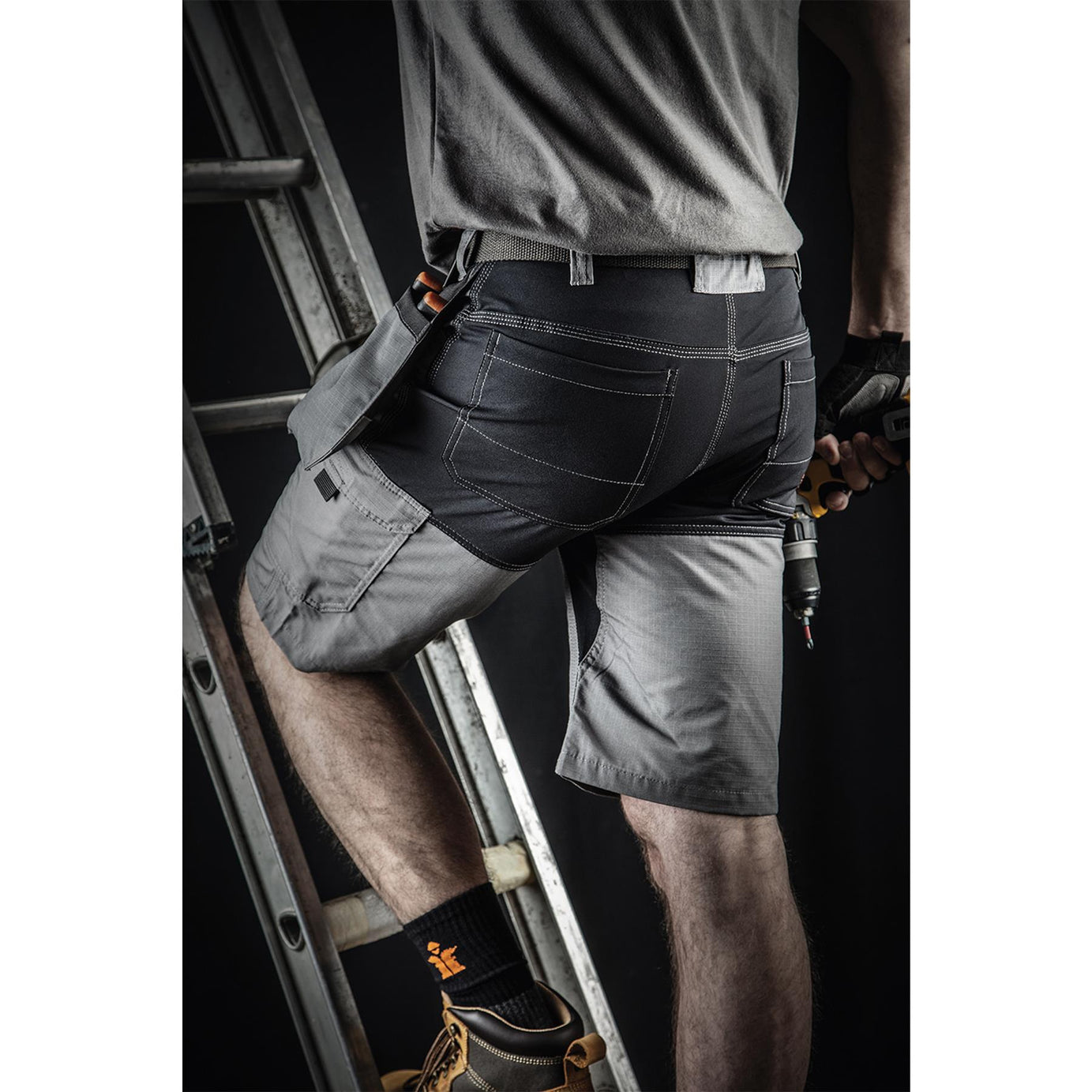 Scruffs Flex Work Shorts 30"W Men's Combat Cargo Trade Graphite