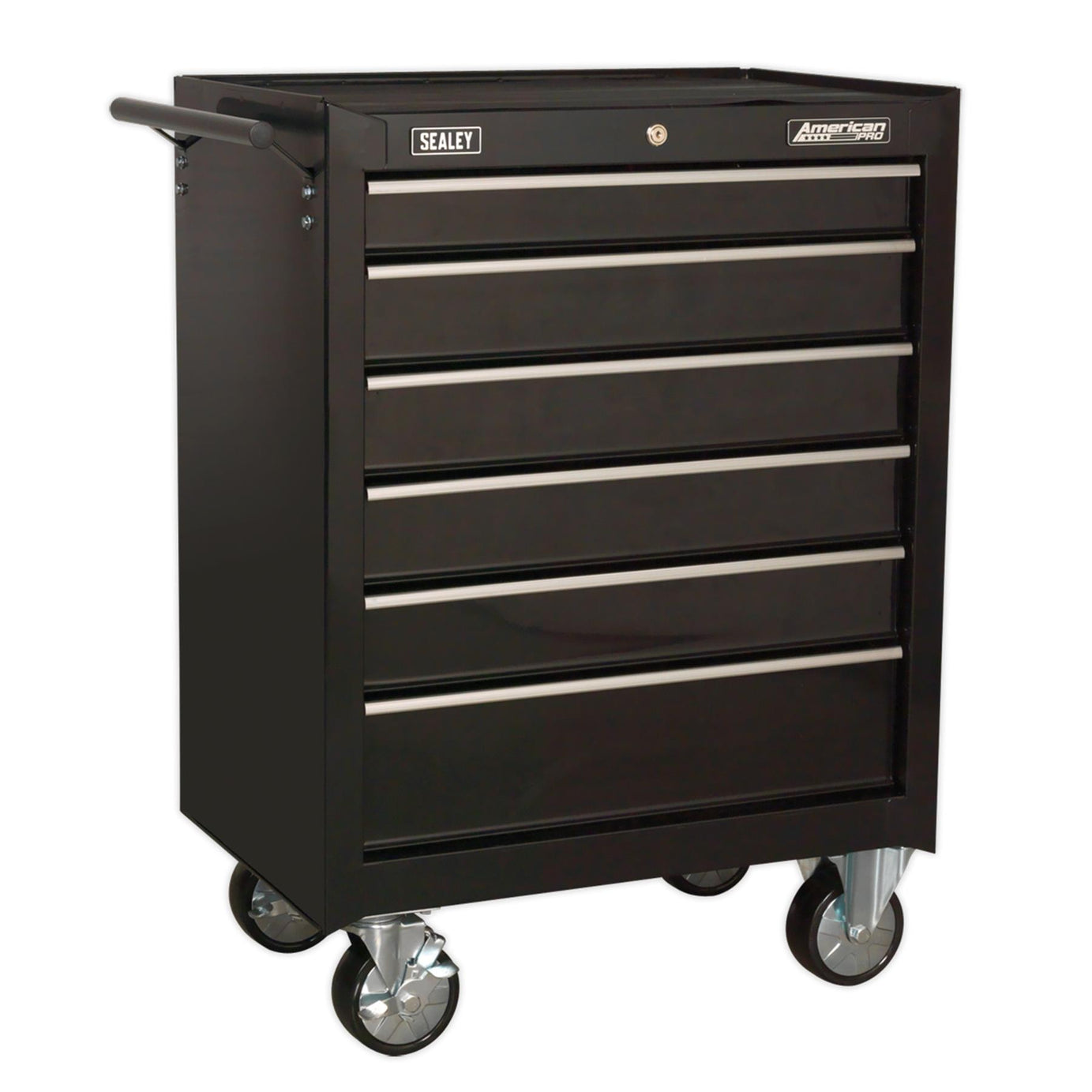 Sealey Rollcab 6 Drawer with Ball-Bearing Slides - Black