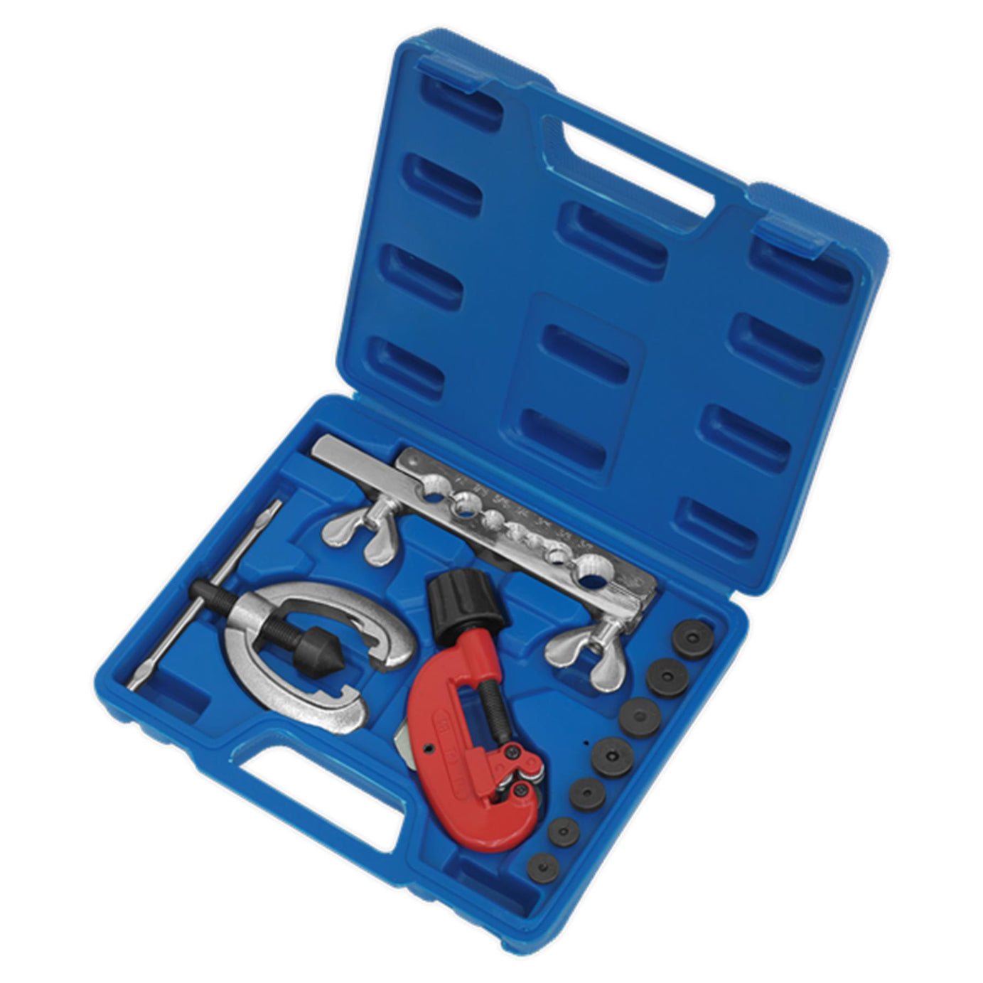 Sealey 10Pc Brake Pipe Flaring & Cutting Kit Fuel Repair Tool Set 3/16"-5/8 Dies
