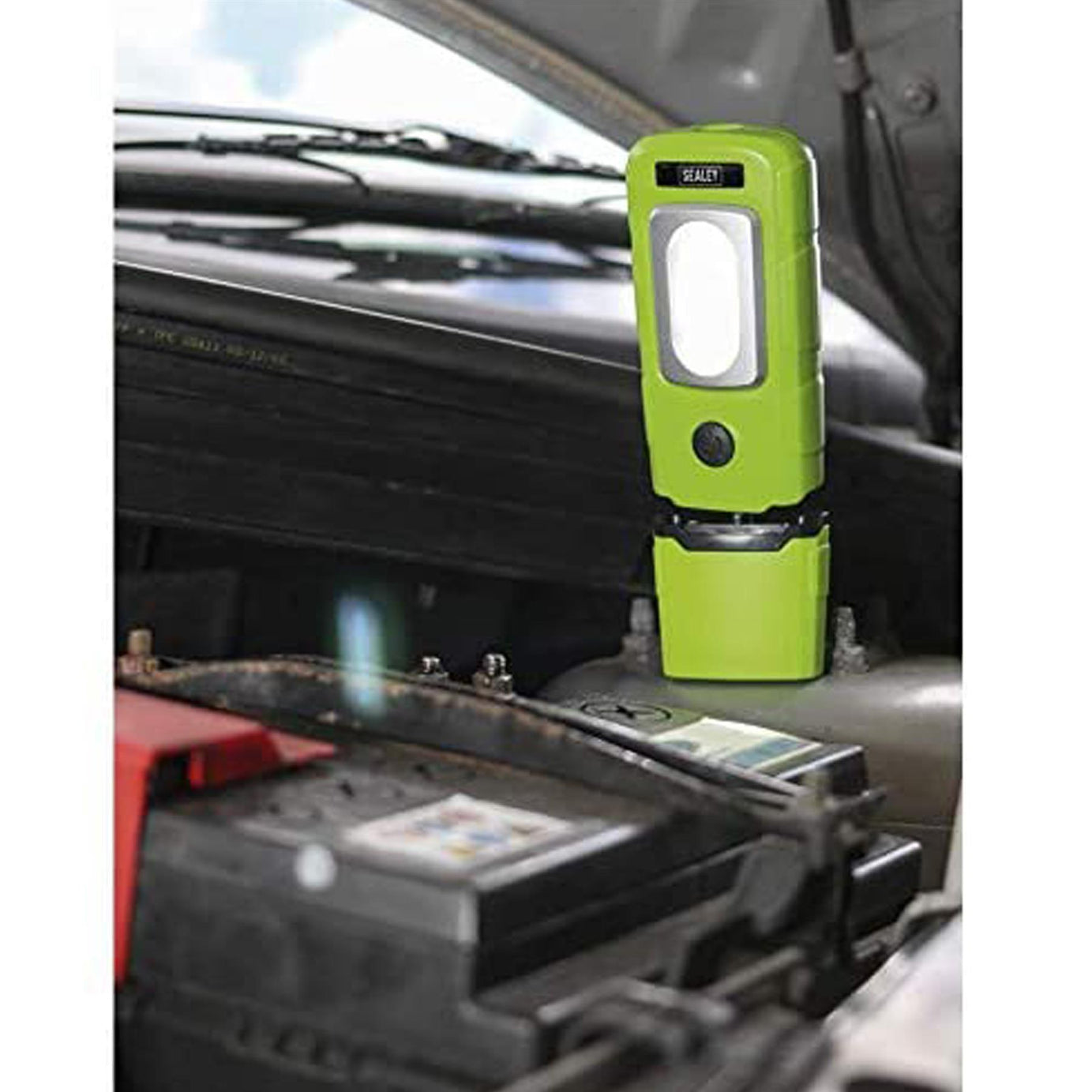 Sealey R/Charge 360 Insp Light 3W COB & 1W SMD LED Green Li-Poly