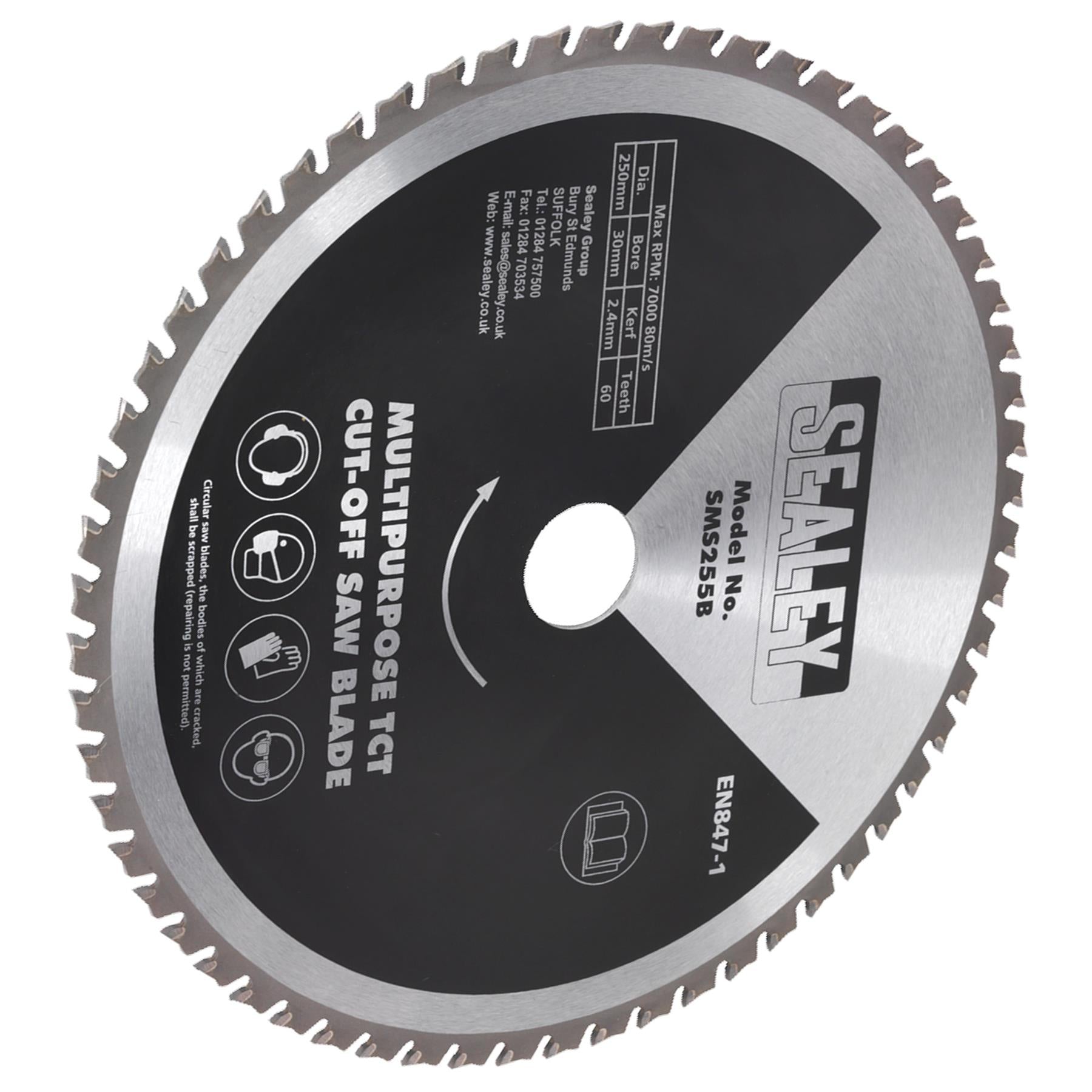 Sealey Multipurpose Cut-Off Saw Blade 250 x 2.4mm/30mm 60tpu