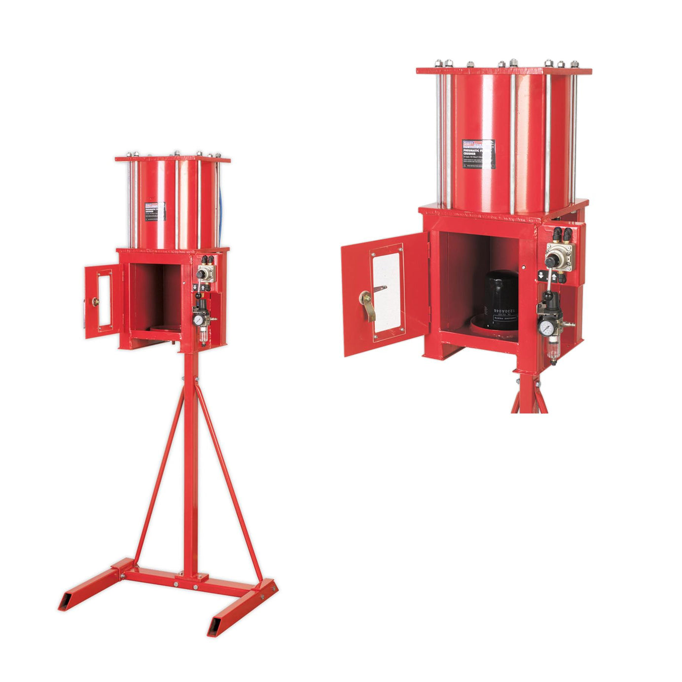 Sealey Pneumatic Oil Filter Crusher Red HFC08