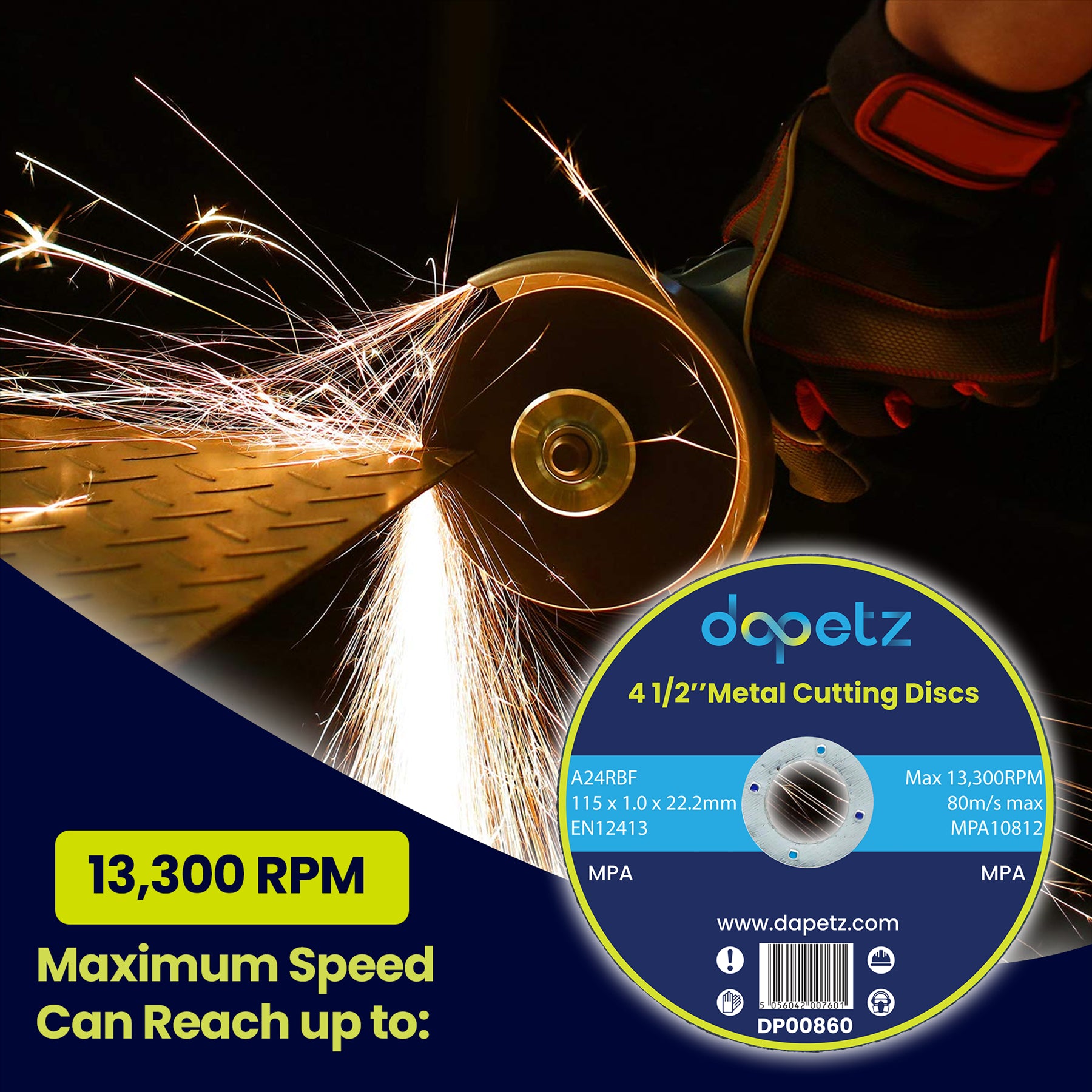 10 X Ultra-Thin Metal Cutting Slitting Discs 115mm 4 1/2" INCH FOR ANGLE GRINDER