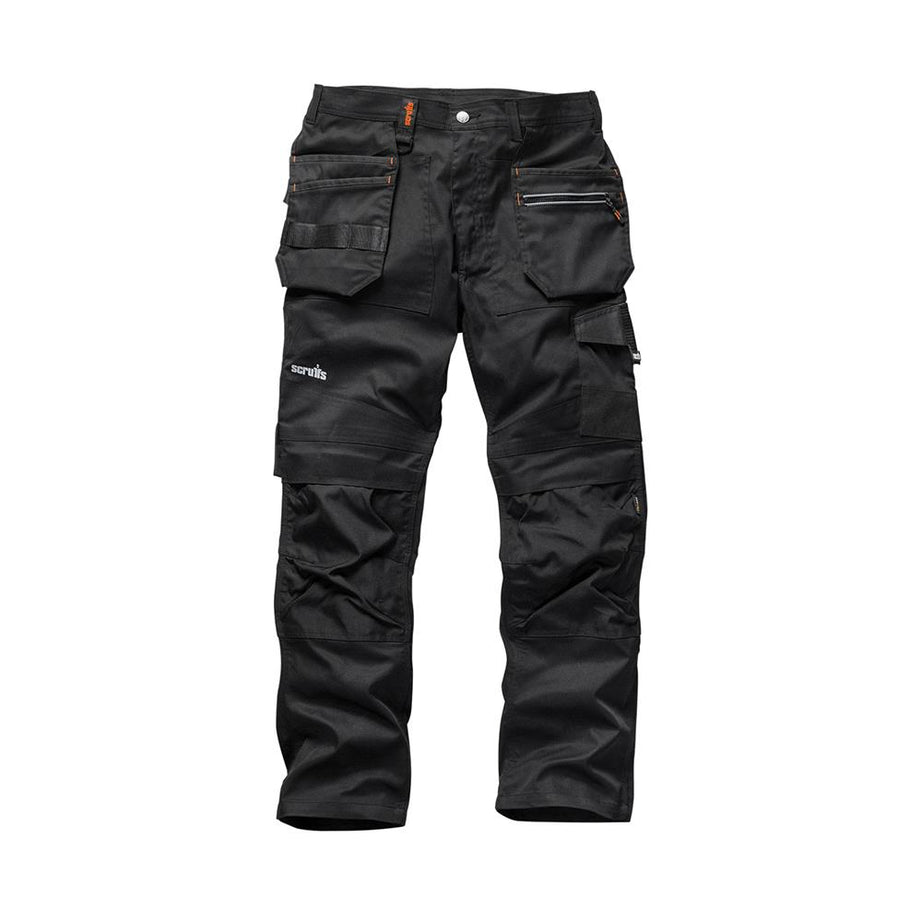 Scruffs Pro Trade Flex Plus Slim Fit Work Trousers 38" L Black Men's