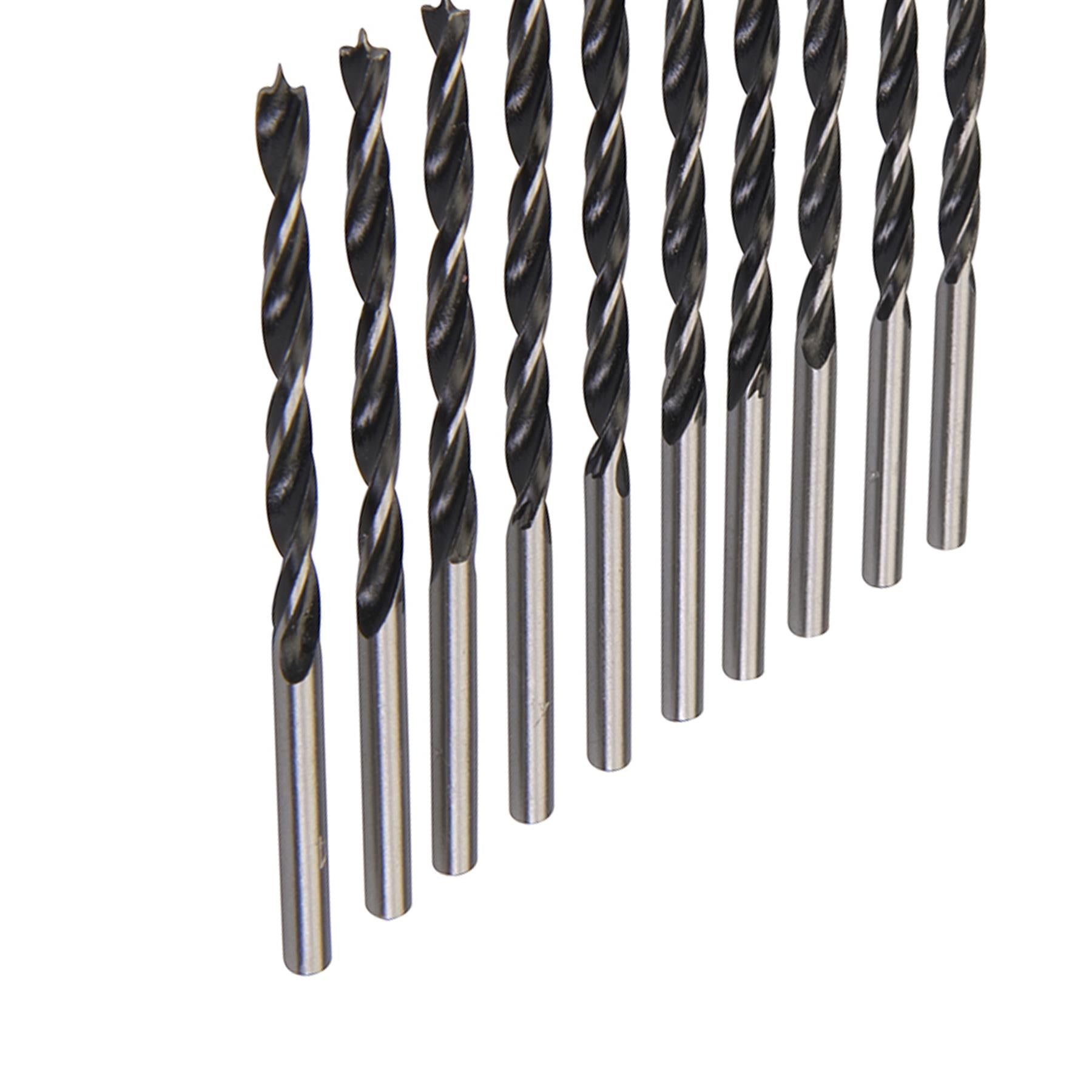 10Pk Lip & Spur Drill Bits 4mm Durable Sharp Precision Drill Work On Wood DIY