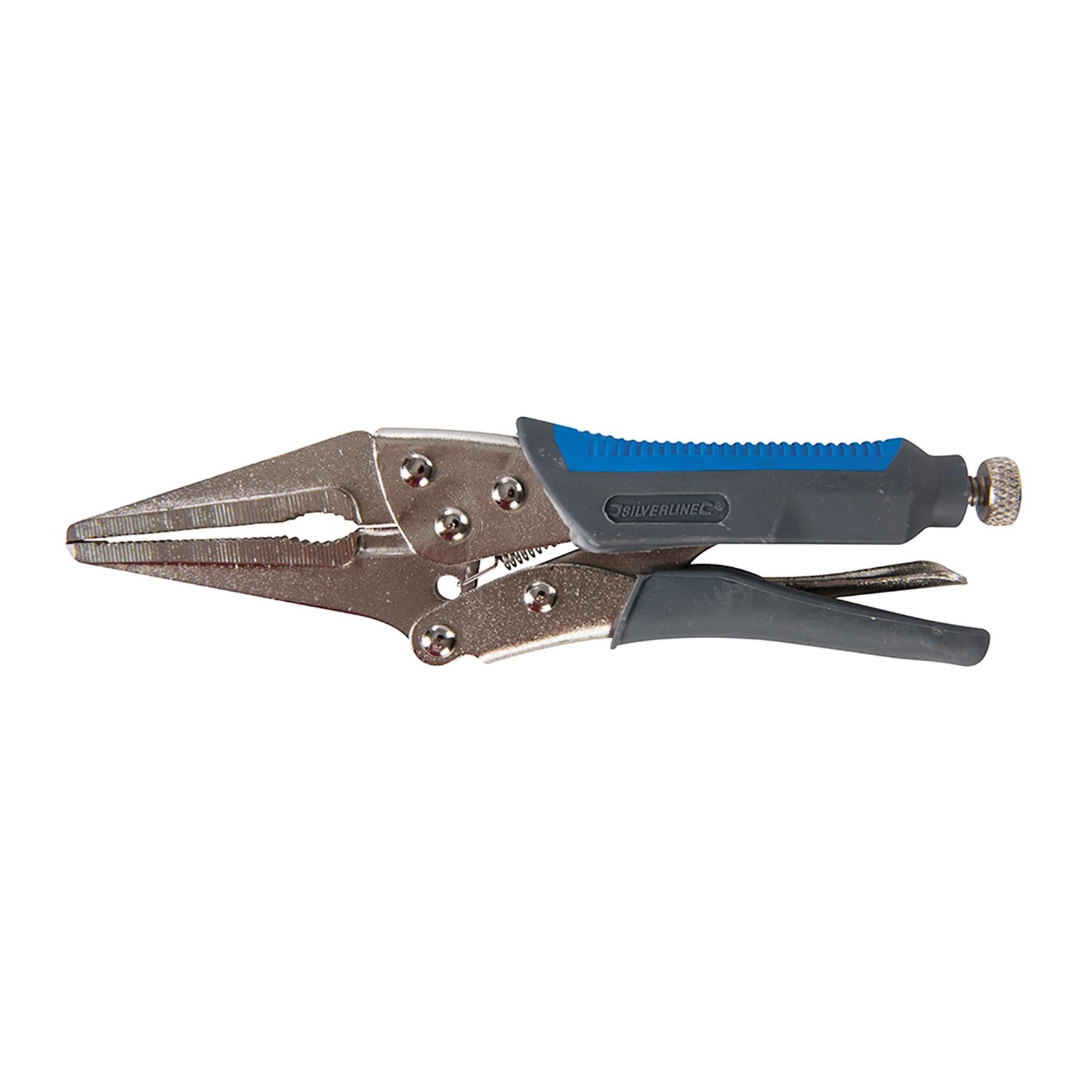 Self Locking Soft-Grip Long Nose Pliers - 165mm Chrome Vanadium Jaws Adjustable