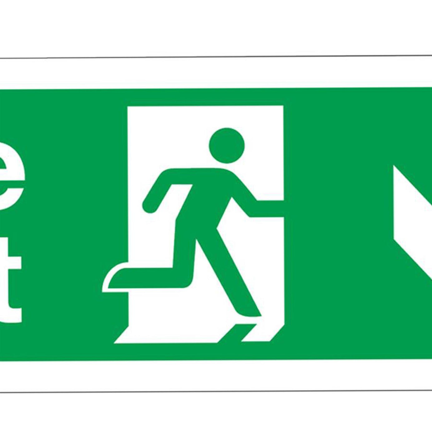 Sealey Safety Sign - Fire Exit (Down) - Self-Adhesive - Pack of 10