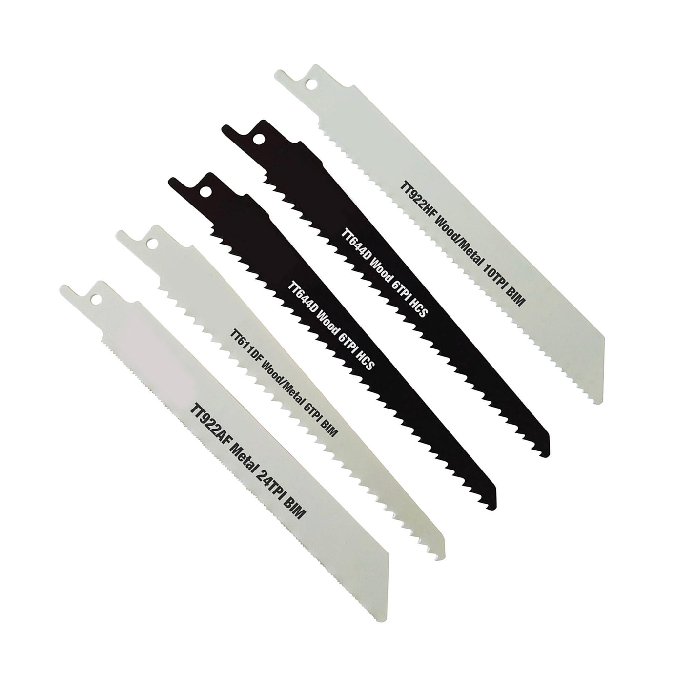 5Pce Recip Saw Blades Set Standard 1/2" Sawing Cutting Set Professional Tool