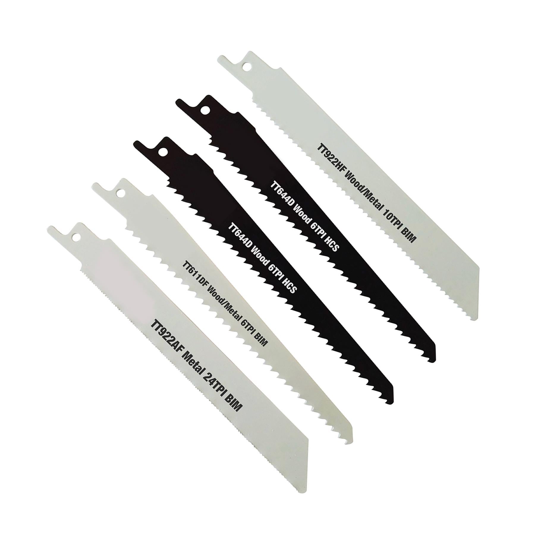 5Pce Recip Saw Blades Set Standard 1/2" Sawing Cutting Set Professional Tool
