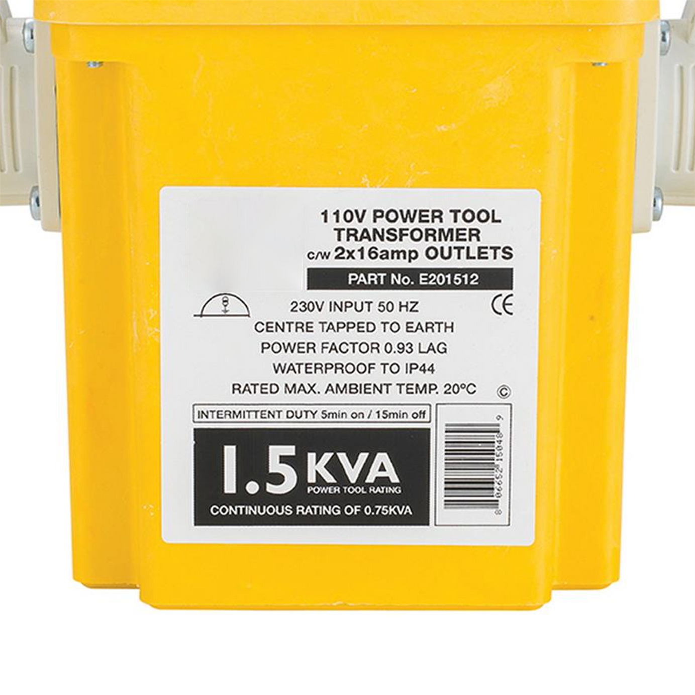 Defender 1.5kVA Transformer 16A 110V 16A Weight 11kg.
