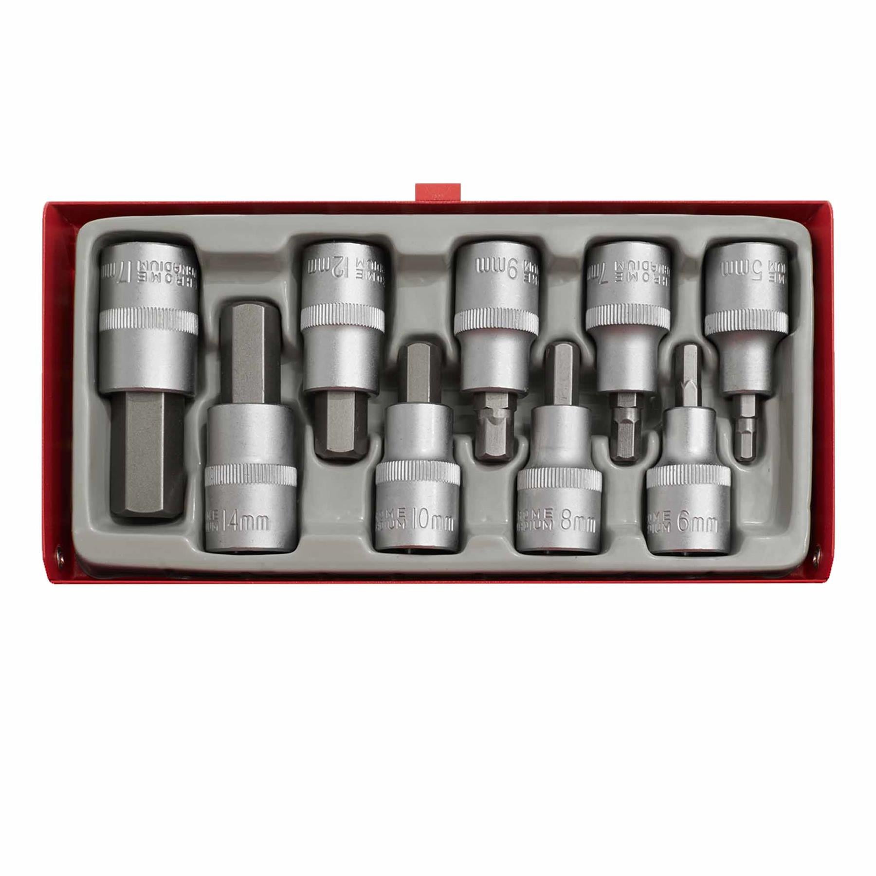 Sealey Hex Socket Bit Set 9pc 1/2"Sq Drive