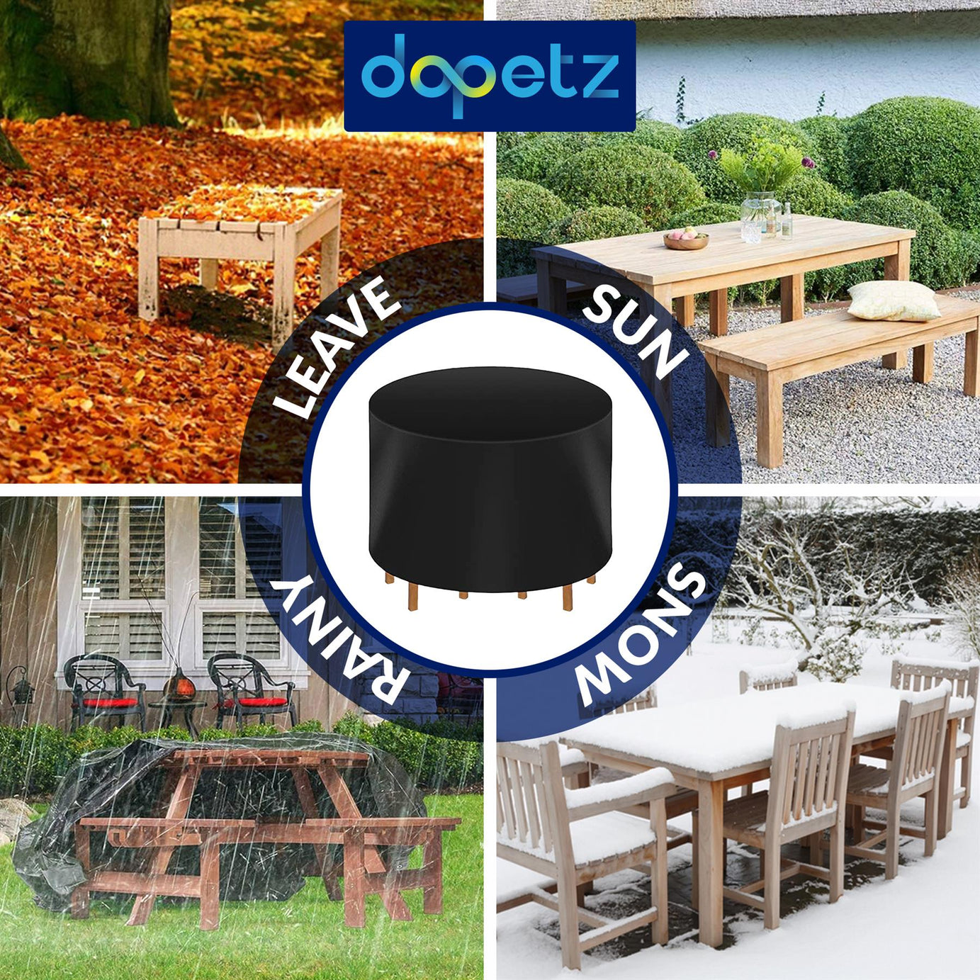 Waterproof Garden Patio Furniture Cover Outdoor Garden Round Table Cover