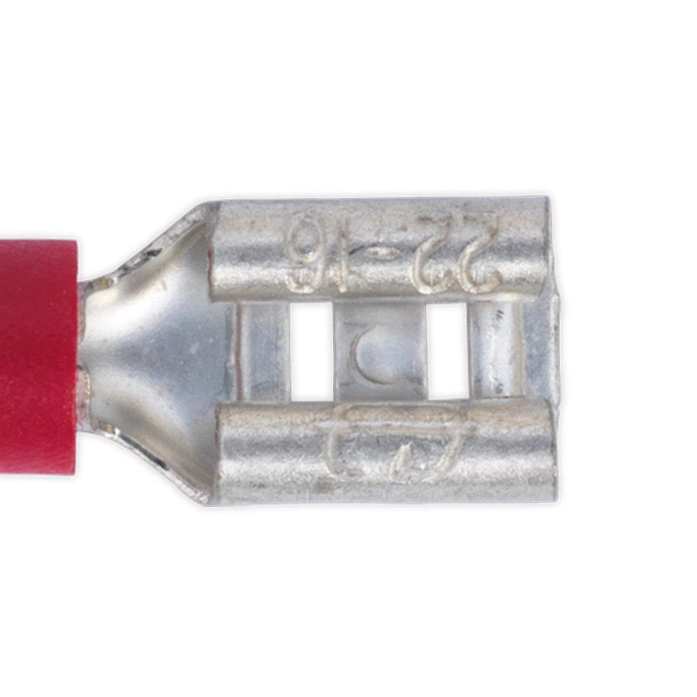 Sealey Push-On Terminal 4.8mm Female Red Pack of 100