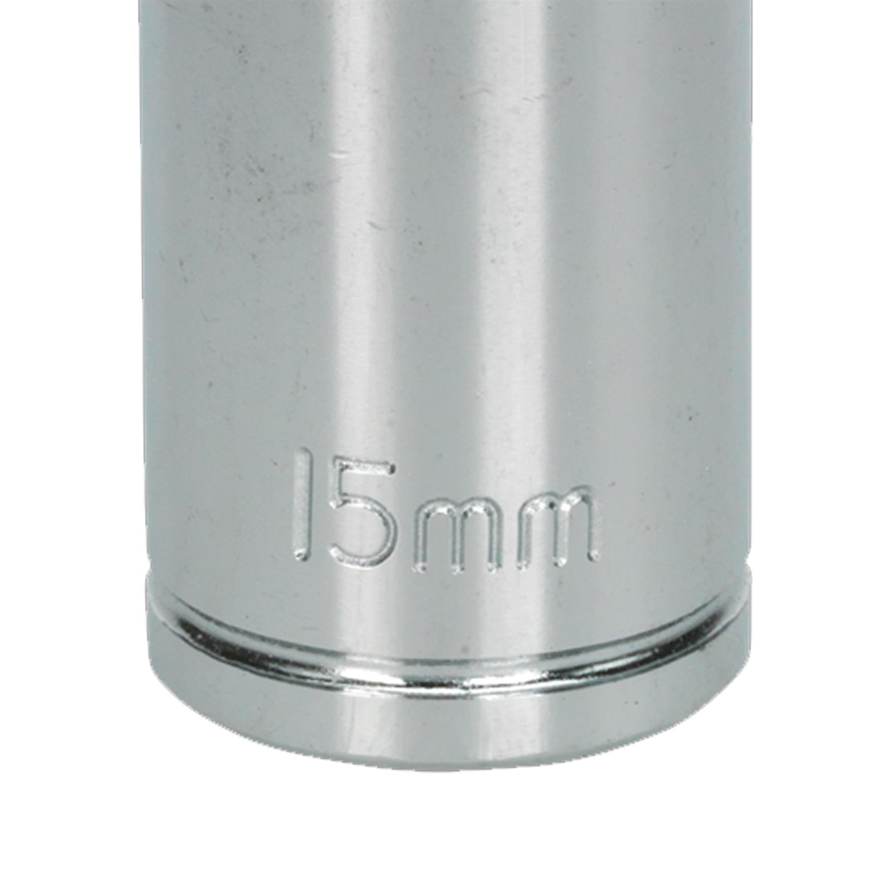 Sealey WallDrive Socket 15mm Deep 3/8"Sq Drive Chrome plated