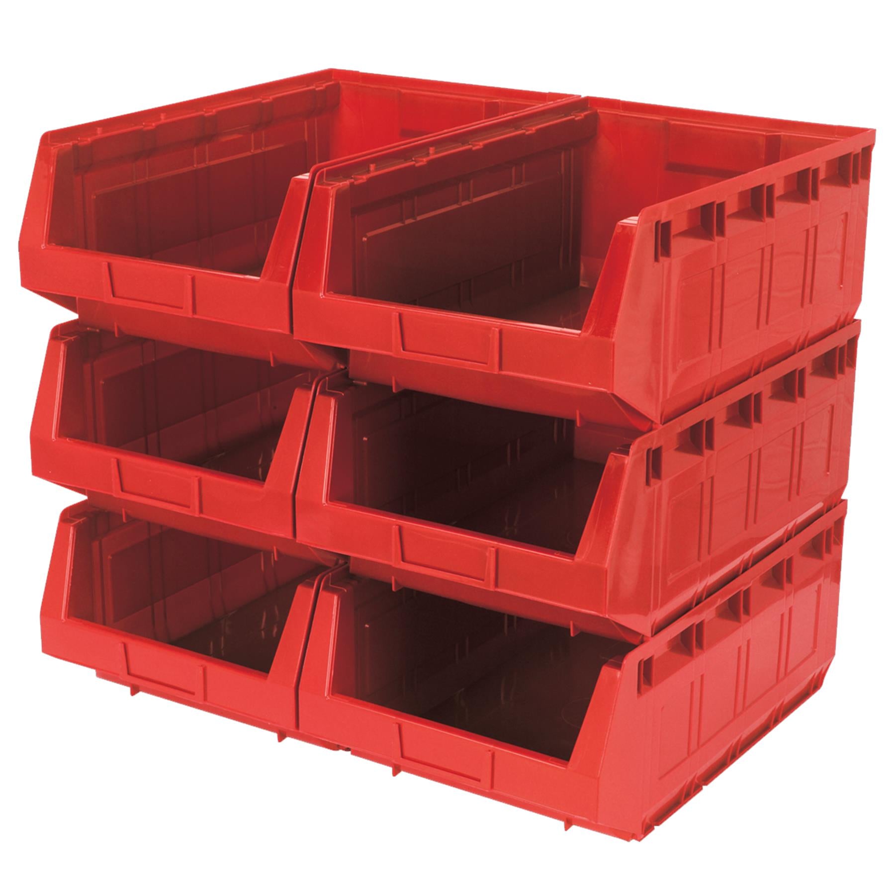Sealey Plastic Storage Bin 310 x 500 x 190mm - Red Pack of 6