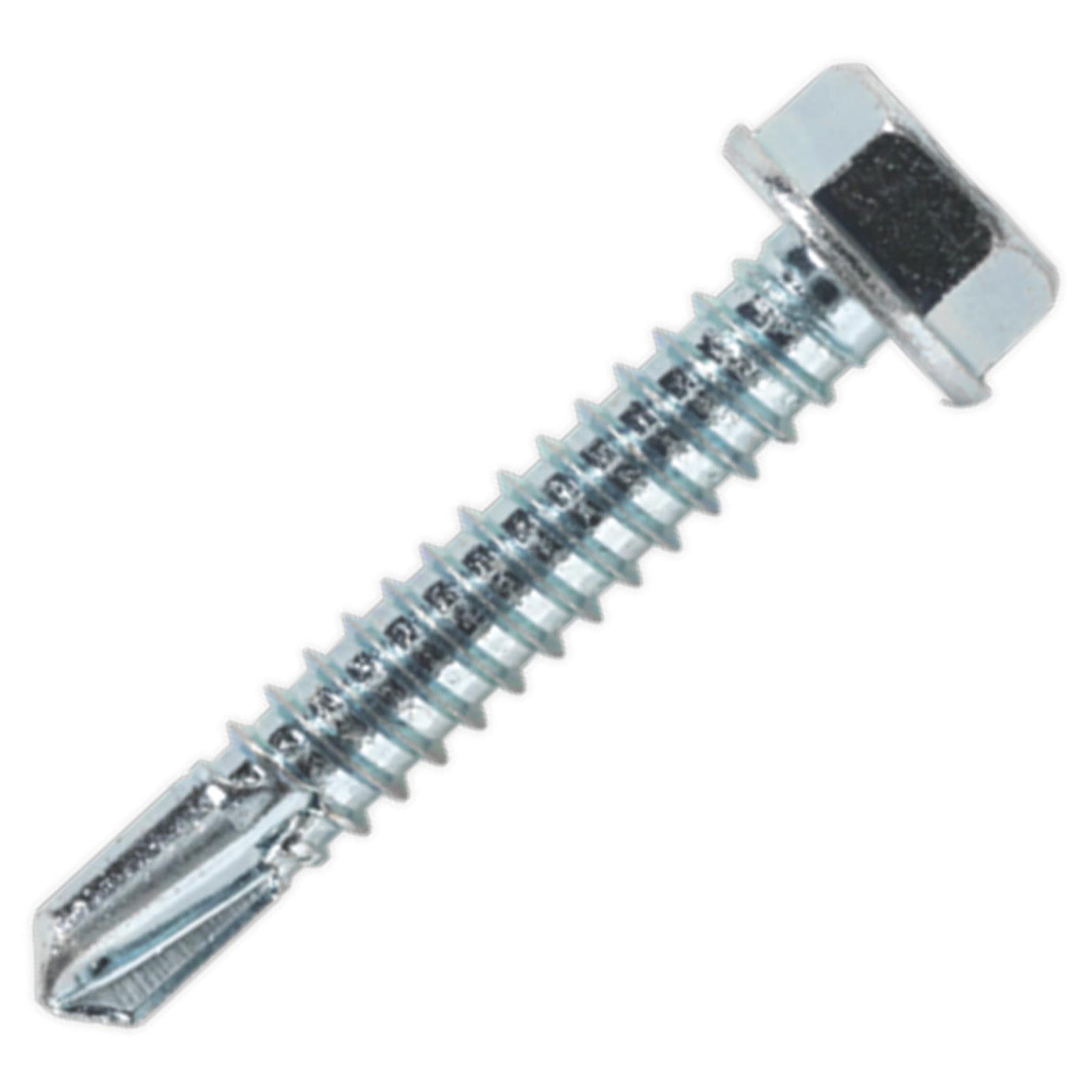 Sealey Self Drilling Screw 6.3 x 38mm Hex Head Zinc Pack of 100
