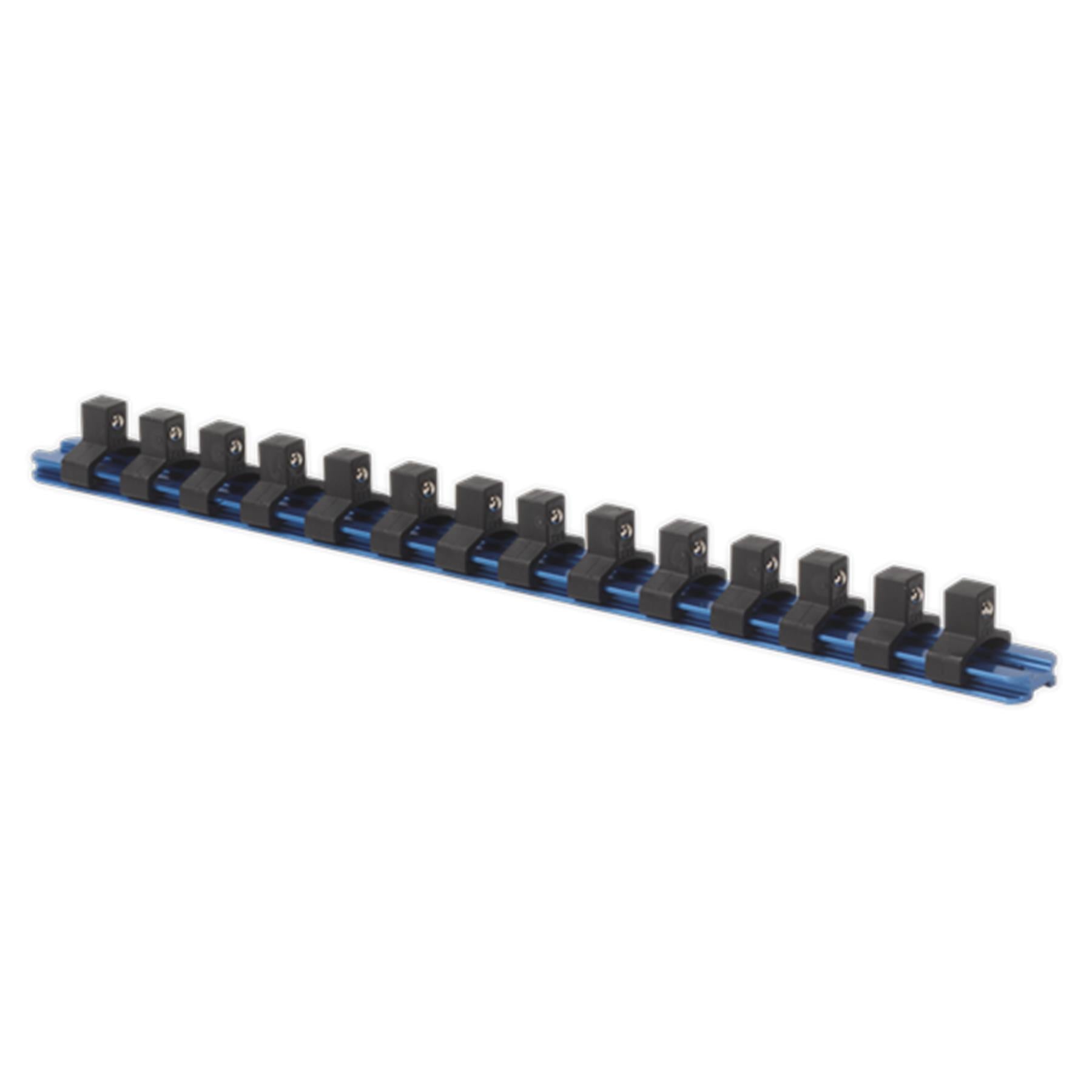 Sealey Socket Retaining Rail with 14 Clips Aluminium 3/8"Sq Drive