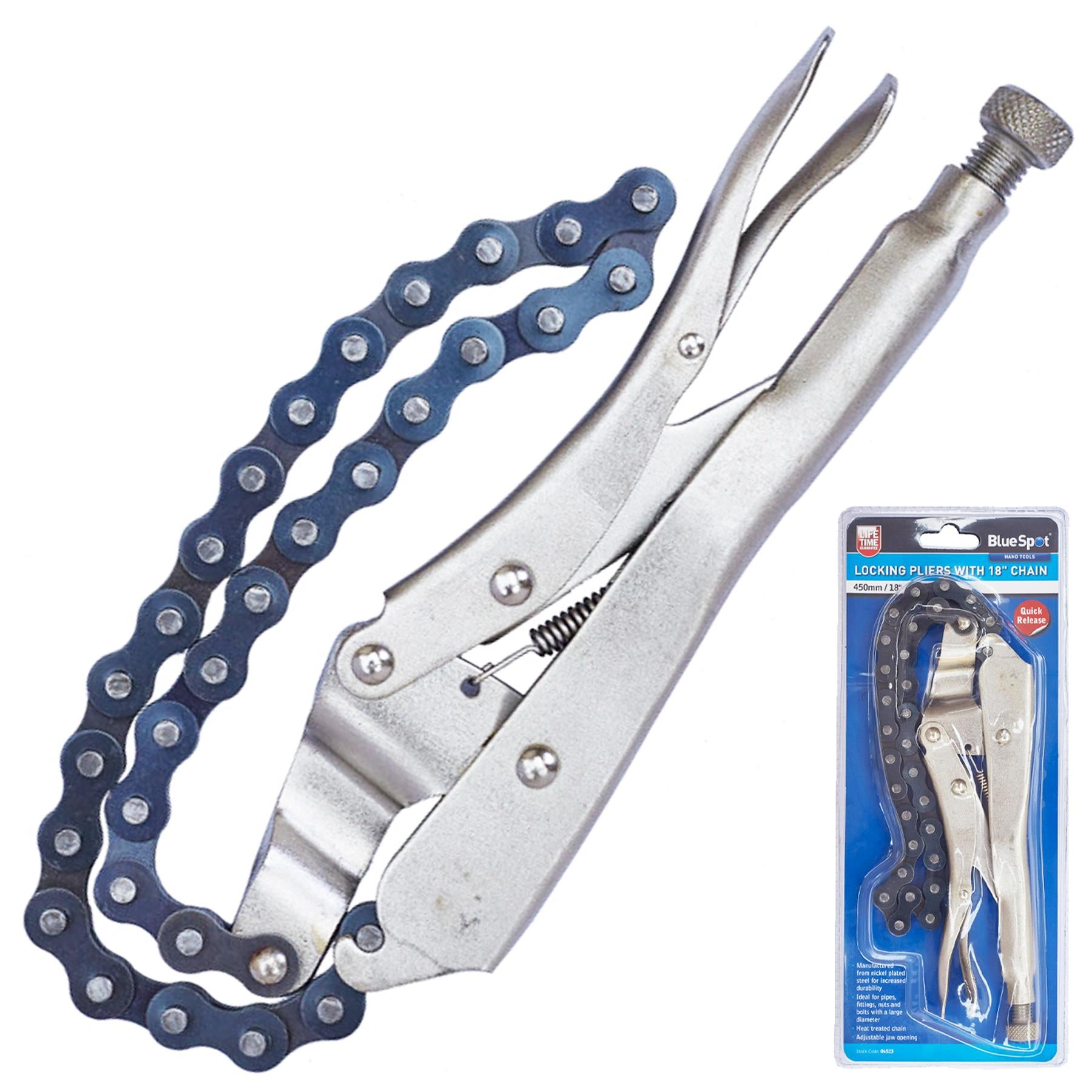 BlueSpot Adjustable Locking Mole Grip Chain Wrench Pliers Pipe Oil Filter Tool