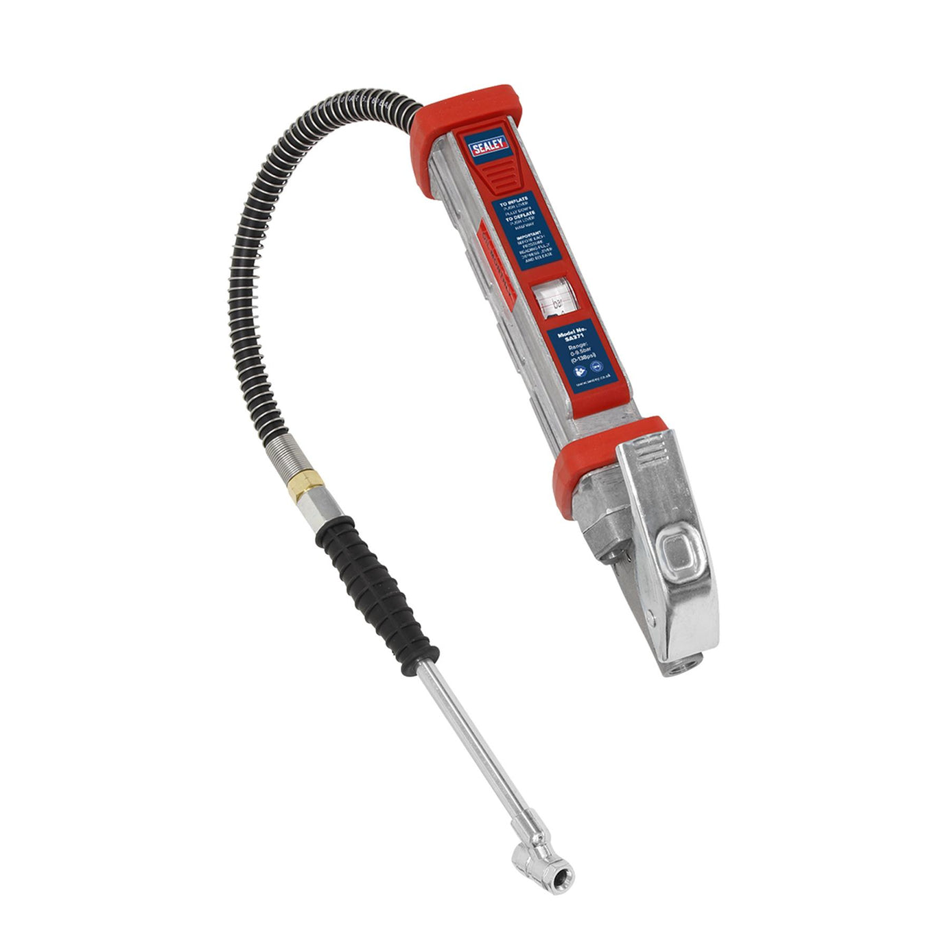 Sealey Tyre Inflator 0.5m Hose with Twin Push-on Chuck
