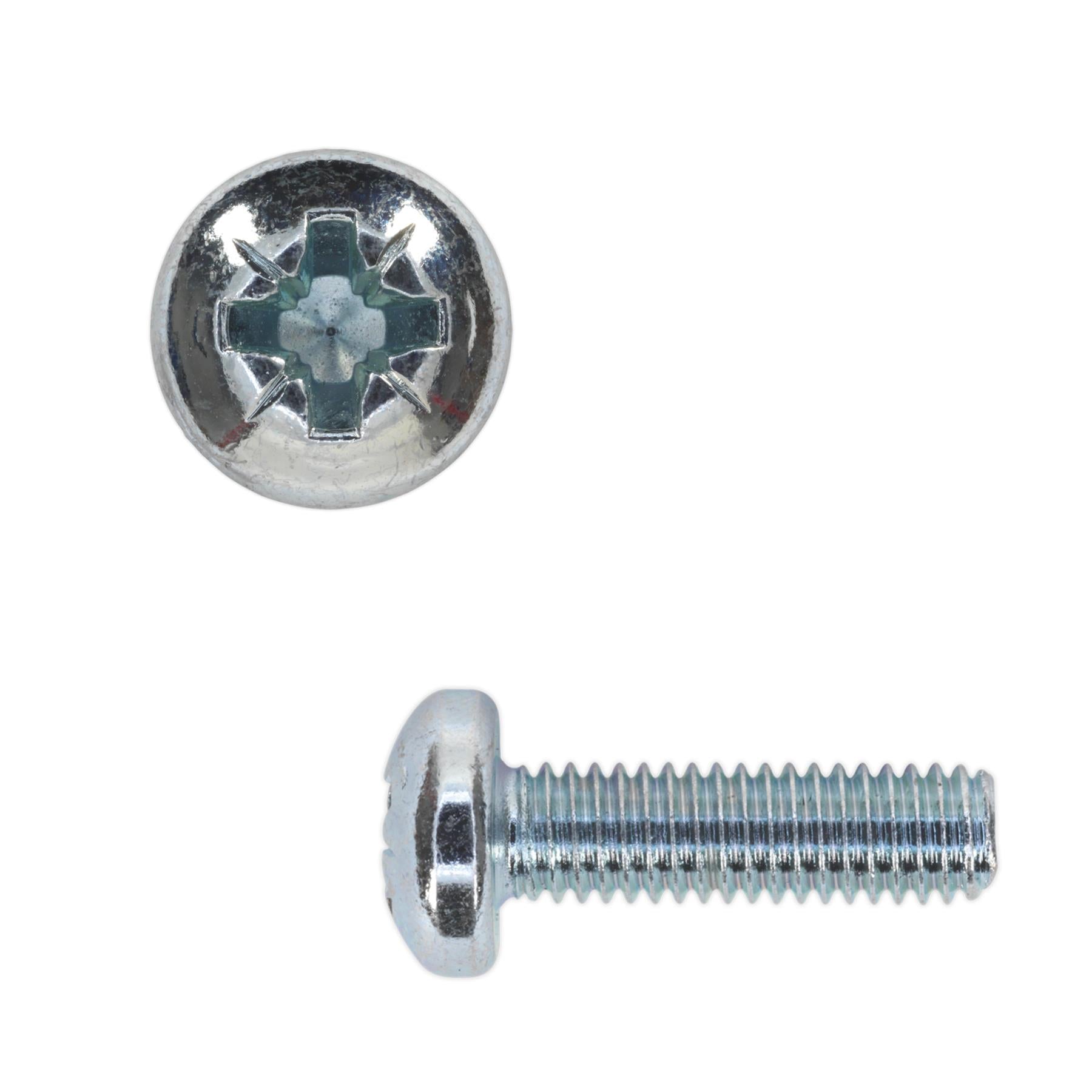 Sealey Machine Screw M6 x 20mm Pan Head Pozi Zinc Pack of 50