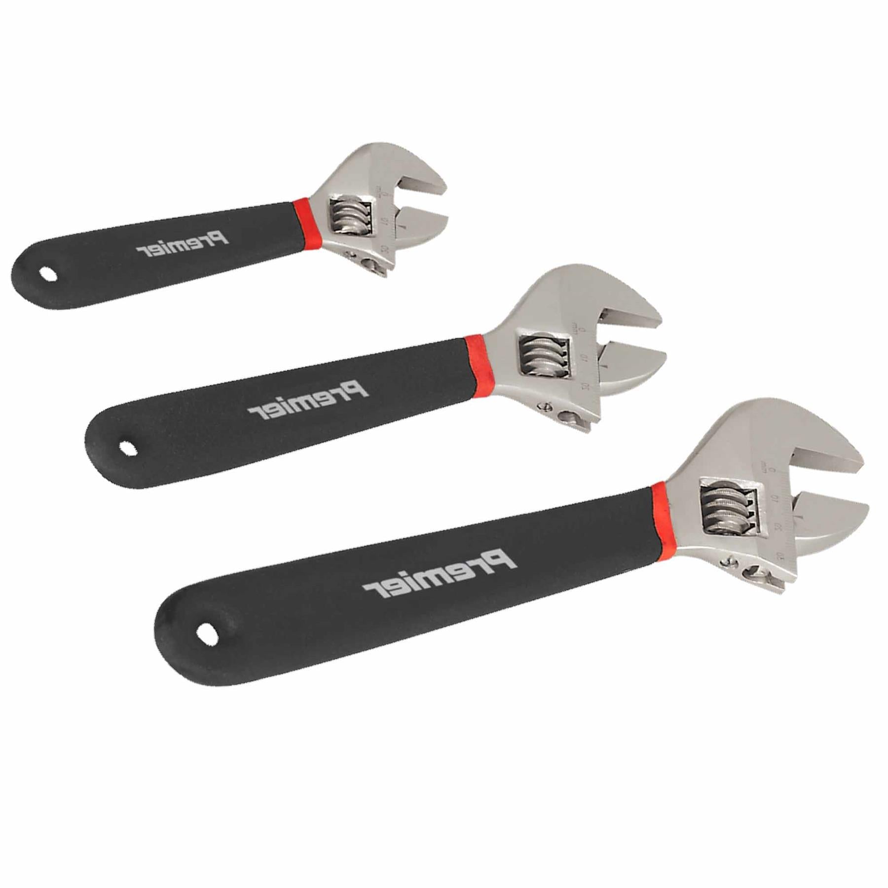 Sealey Adjustable Wrench Set 3pc Ni-Fe Finish