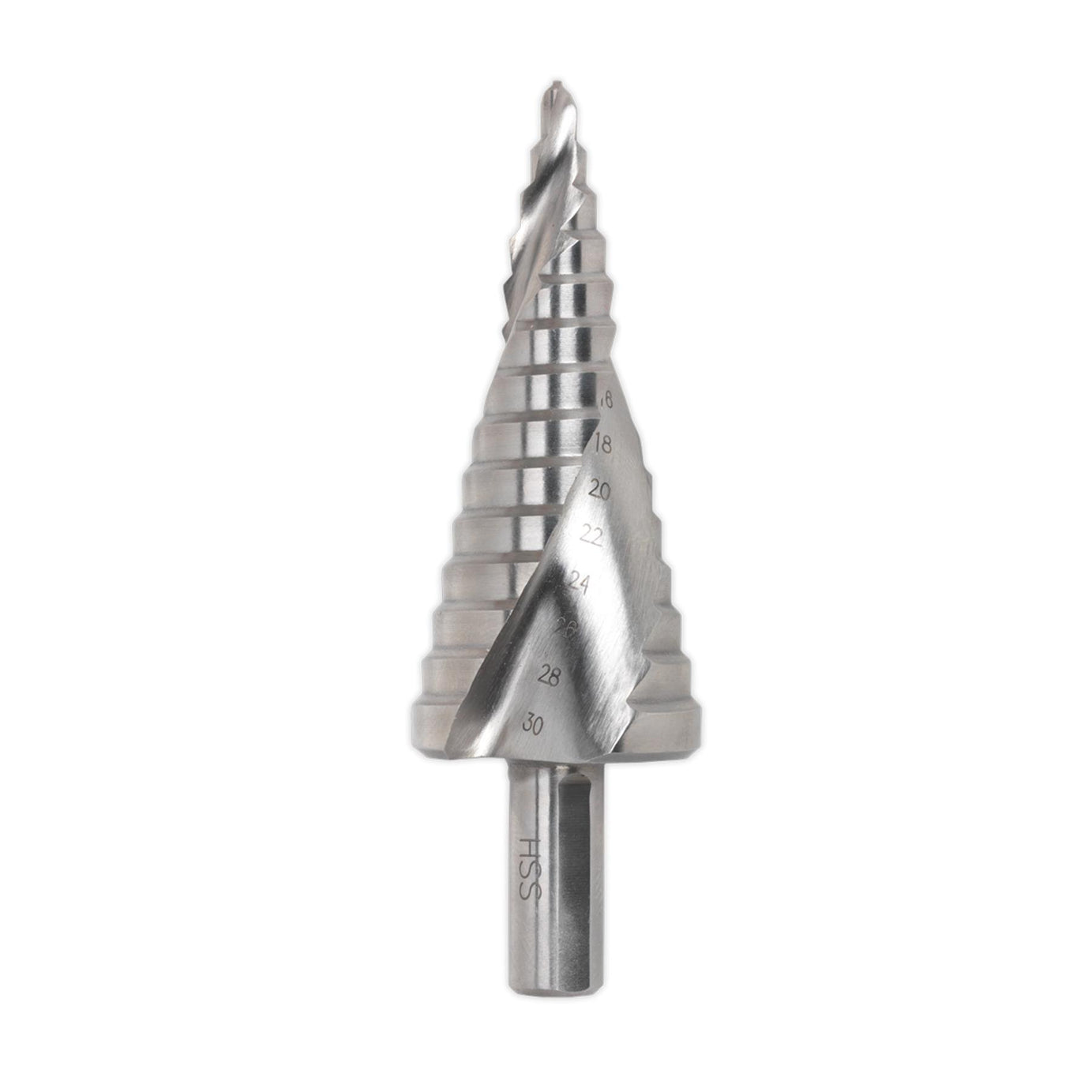 Sealey Step Drill Bit HSS 4341 Double Spiral Flute 4-30mm Hole Cutter AK4748