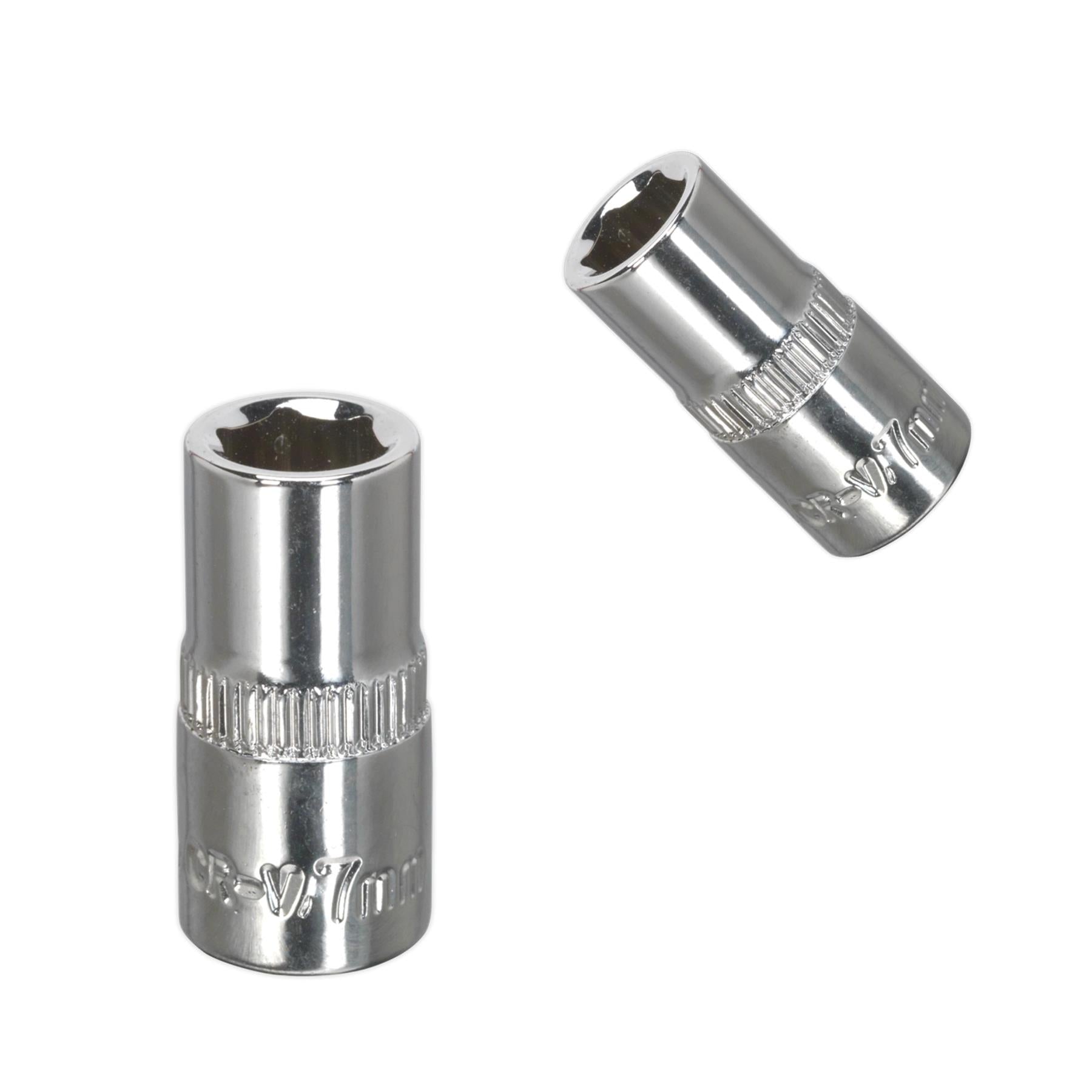 Sealey WallDrive Socket 7mm 1/4"Sq Drive Fully Polished