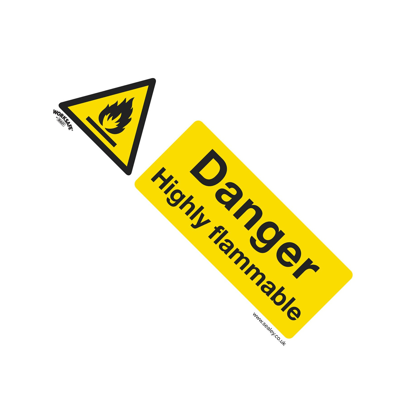 Sealey Safety Sign - Danger Highly Flammable - Plastic - Pack of 10
