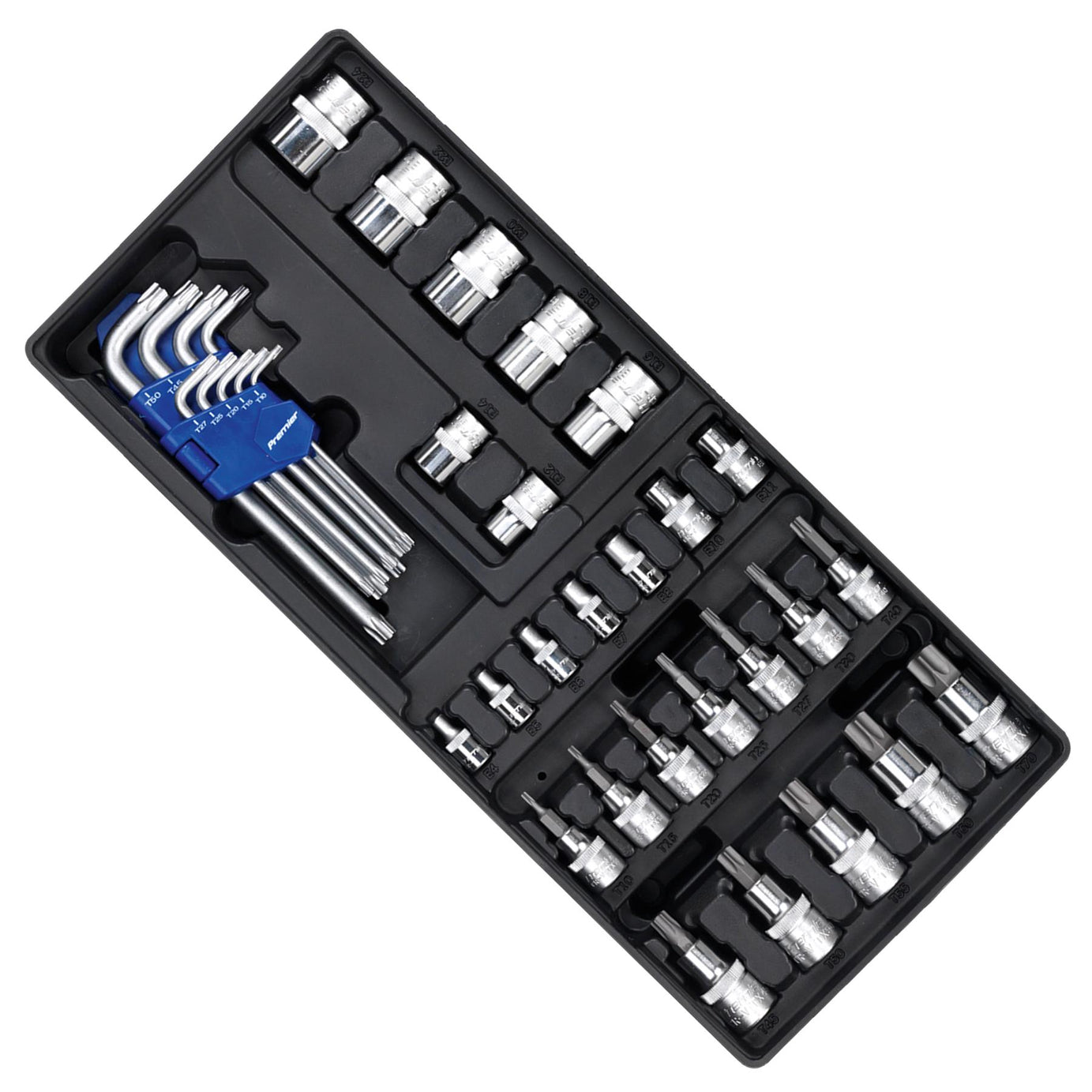 Sealey Tool Tray with TRX-Star* Key, Socket Bit & Socket Set 35pc