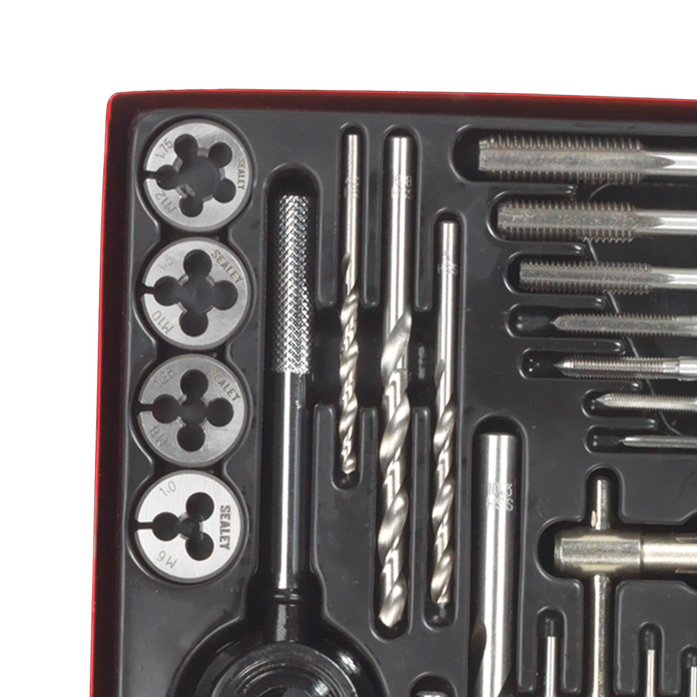 Sealey 37pc Tap and Die Set Split Dies Metric Thread Cutting Tool M3 - M12 Steel